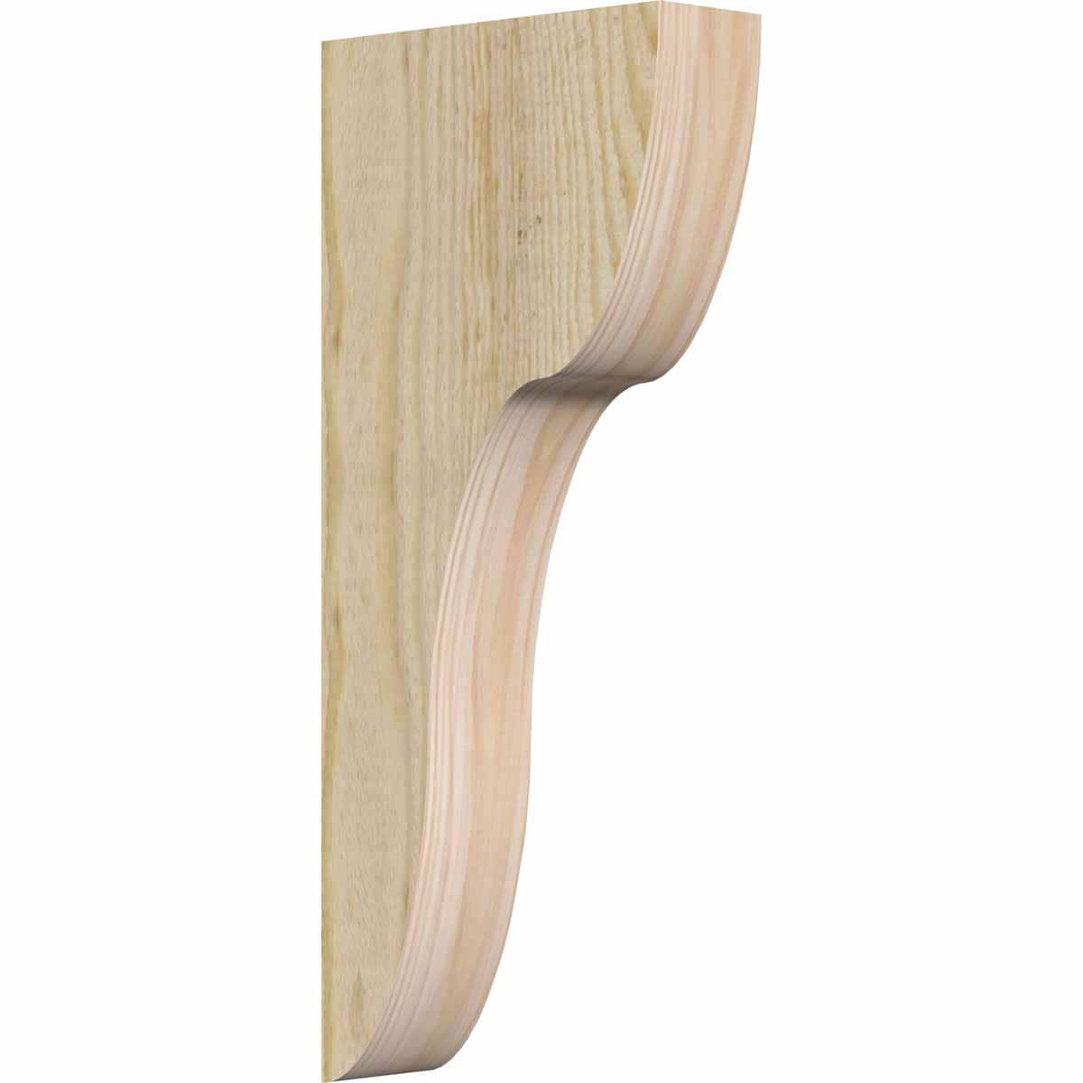 Ekena Millwork COR04X12X28CAR00RDF 4-in x 12-in x 28-in Carmel Unfinished Douglas fir Wood Paintable/Stainable Corbel