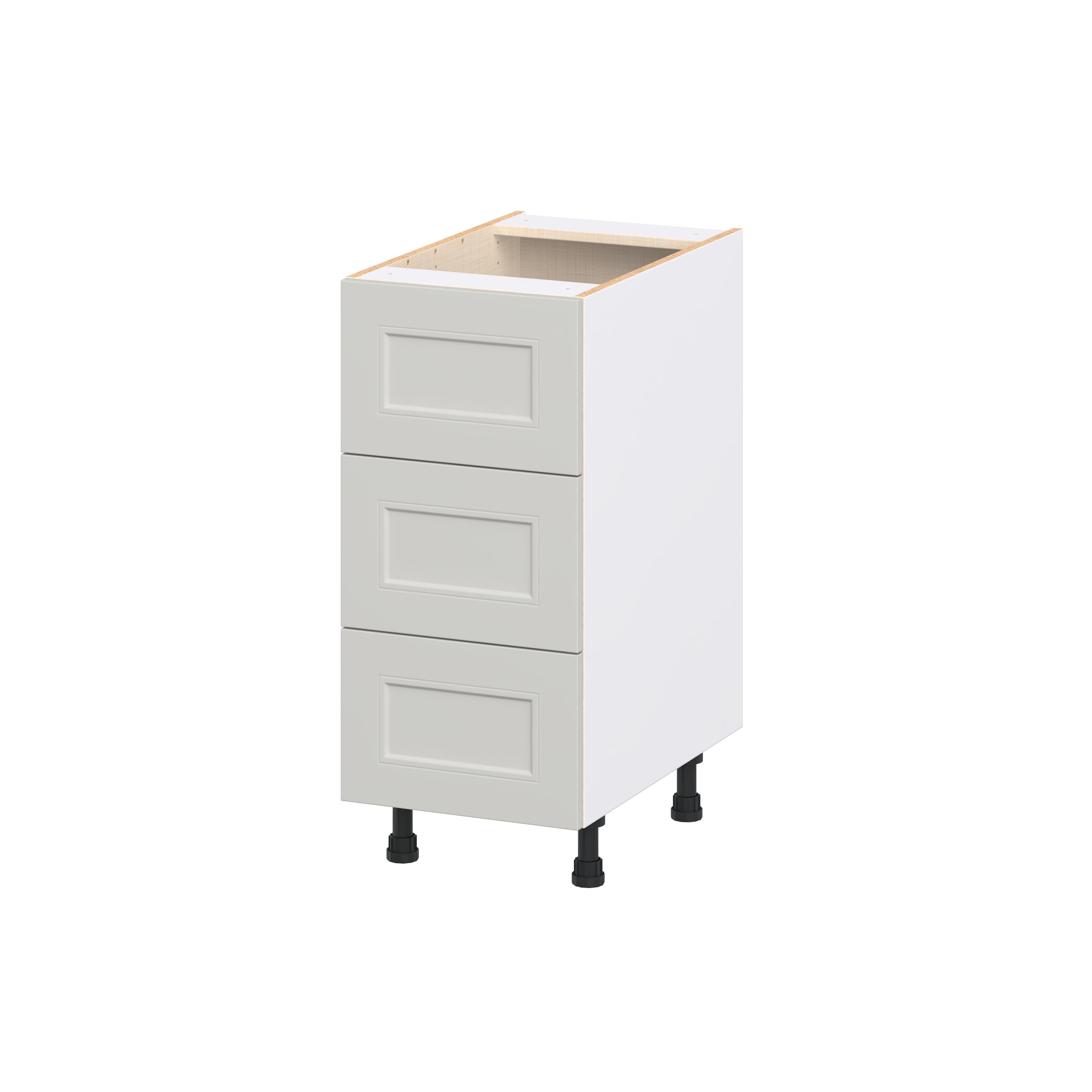 Hugo&Borg DSB3DA15-BE Belcourt 15-in W x 34.5-in H x 24.5-in D Painted Light Gray 3 -Drawers Drawer Base Fully assembled Cabinet Recessed Panel Shaker