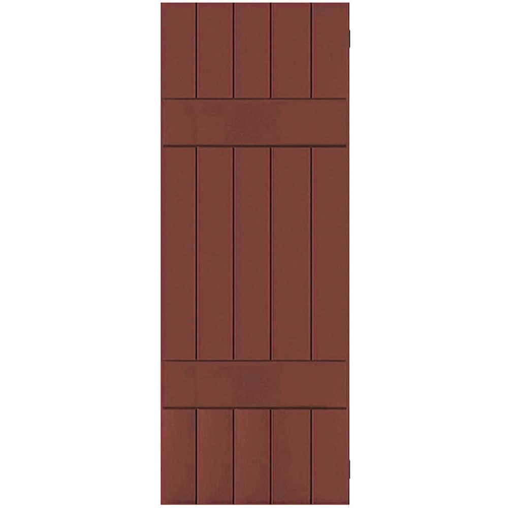 Ekena Millwork RWB18X067RWW 18-in W x 67-in H Country Redwood Paintable/Stainable Board and batten Wood Exterior Shutters ( 2 -Pack )