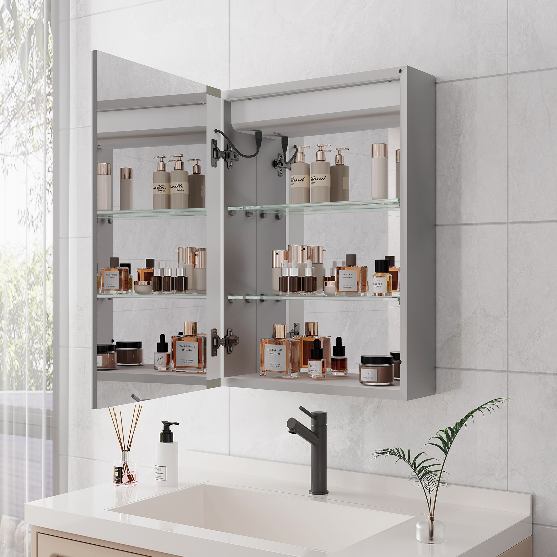 SINOFURN SYD530013BK Bathroom-Medicine-Cabinets - Thumbnail View #3