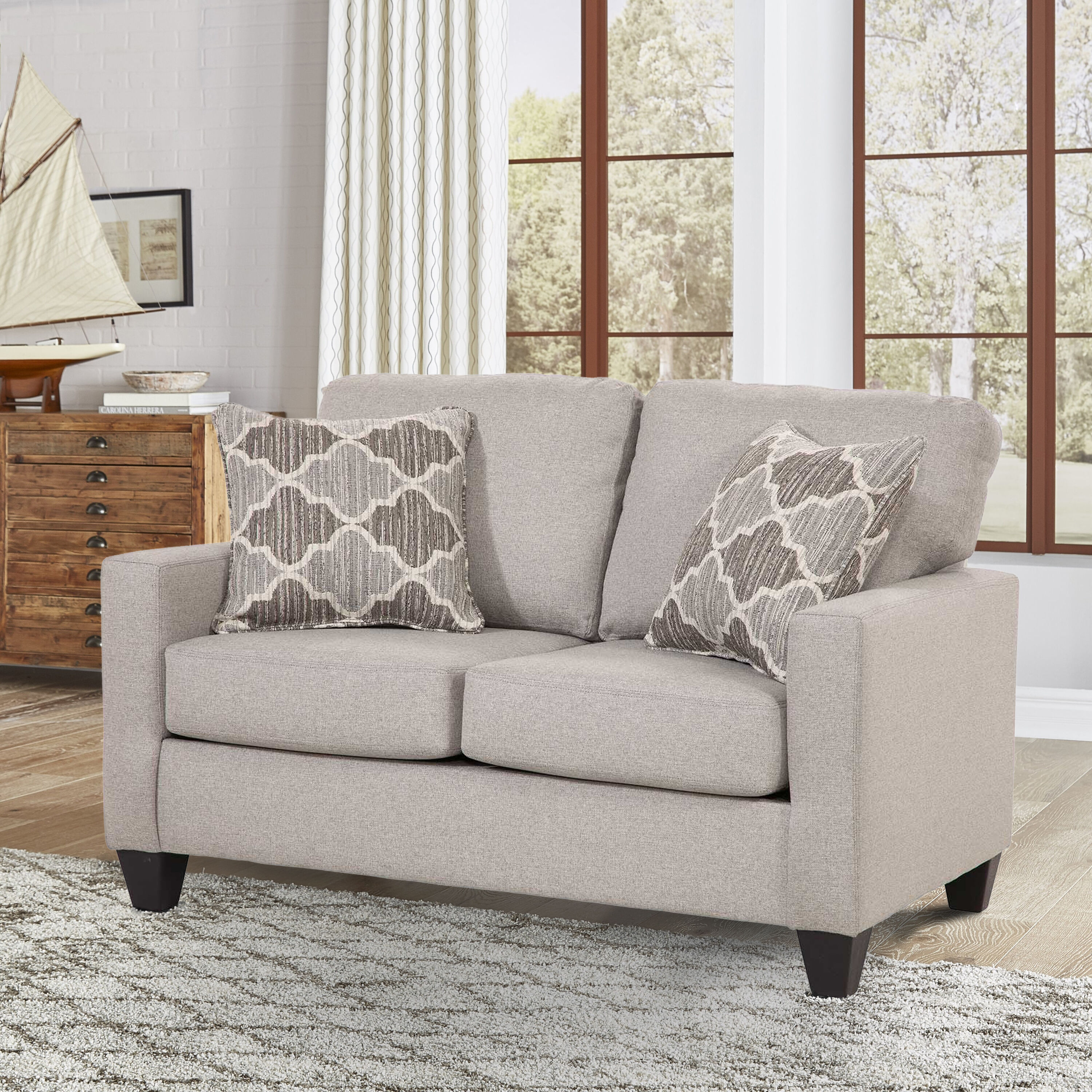 OSHOME 8-020-A329V6 56-in Casual Gray Loveseat