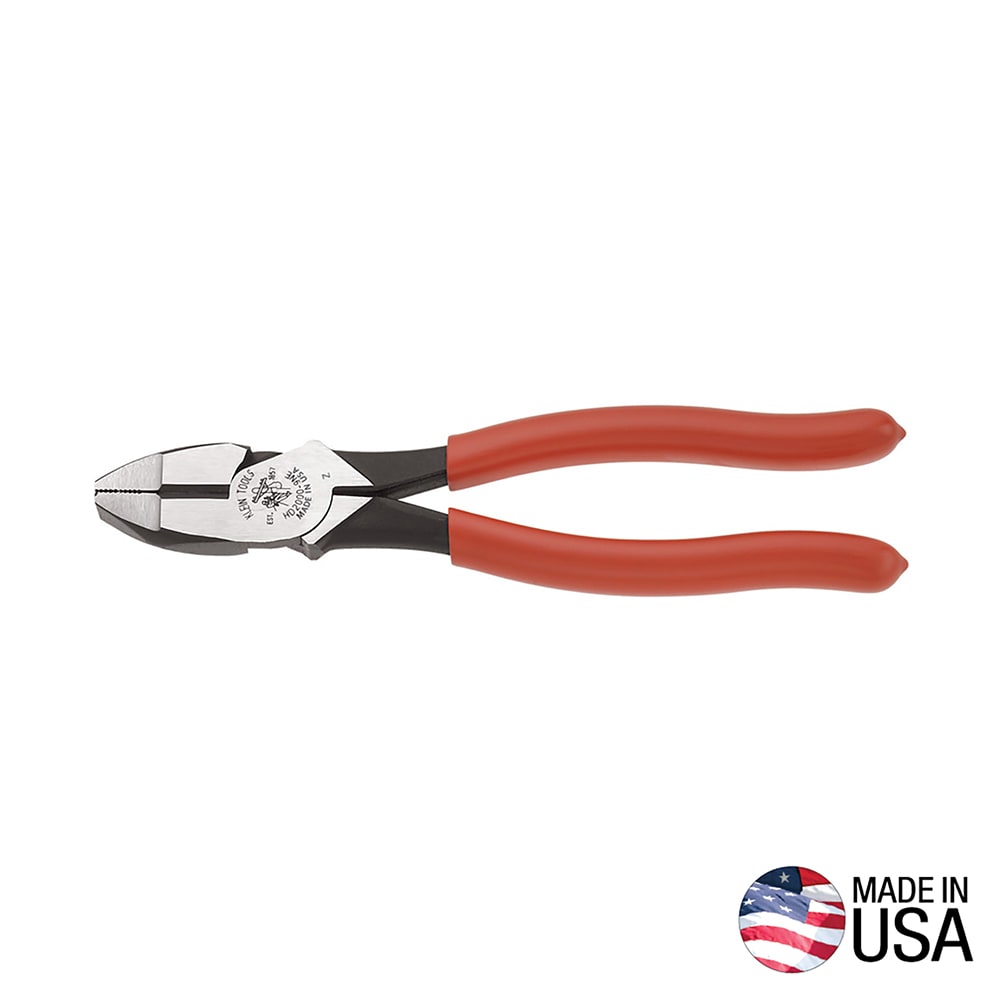 Klein Tools HD20009NE Heavy-Duty Lineman's Pliers, Thicker-Dipped Handle