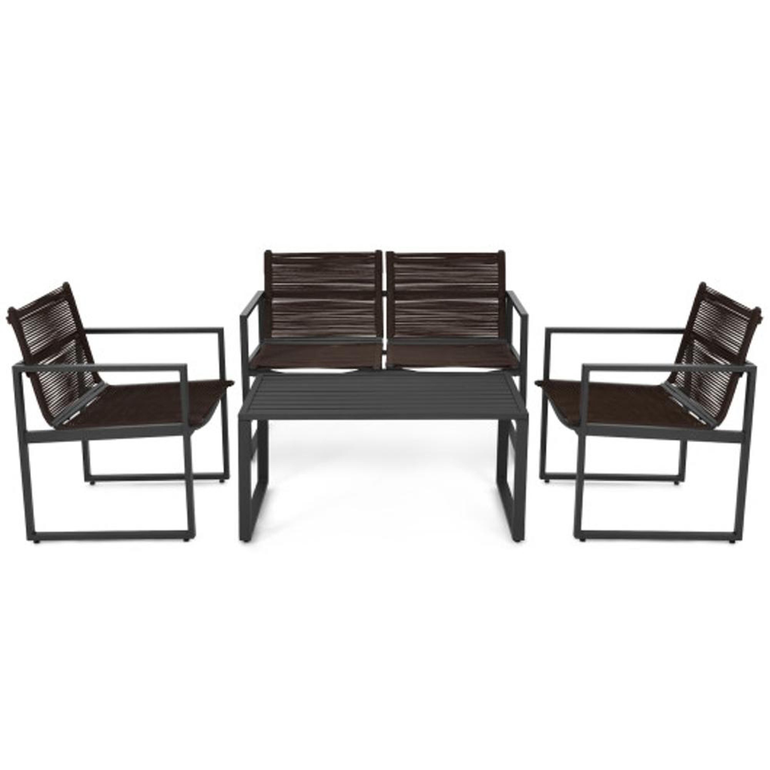 BABOOM BOM-W64412-CO 4 -Piece Rattan Patio Conversation Set