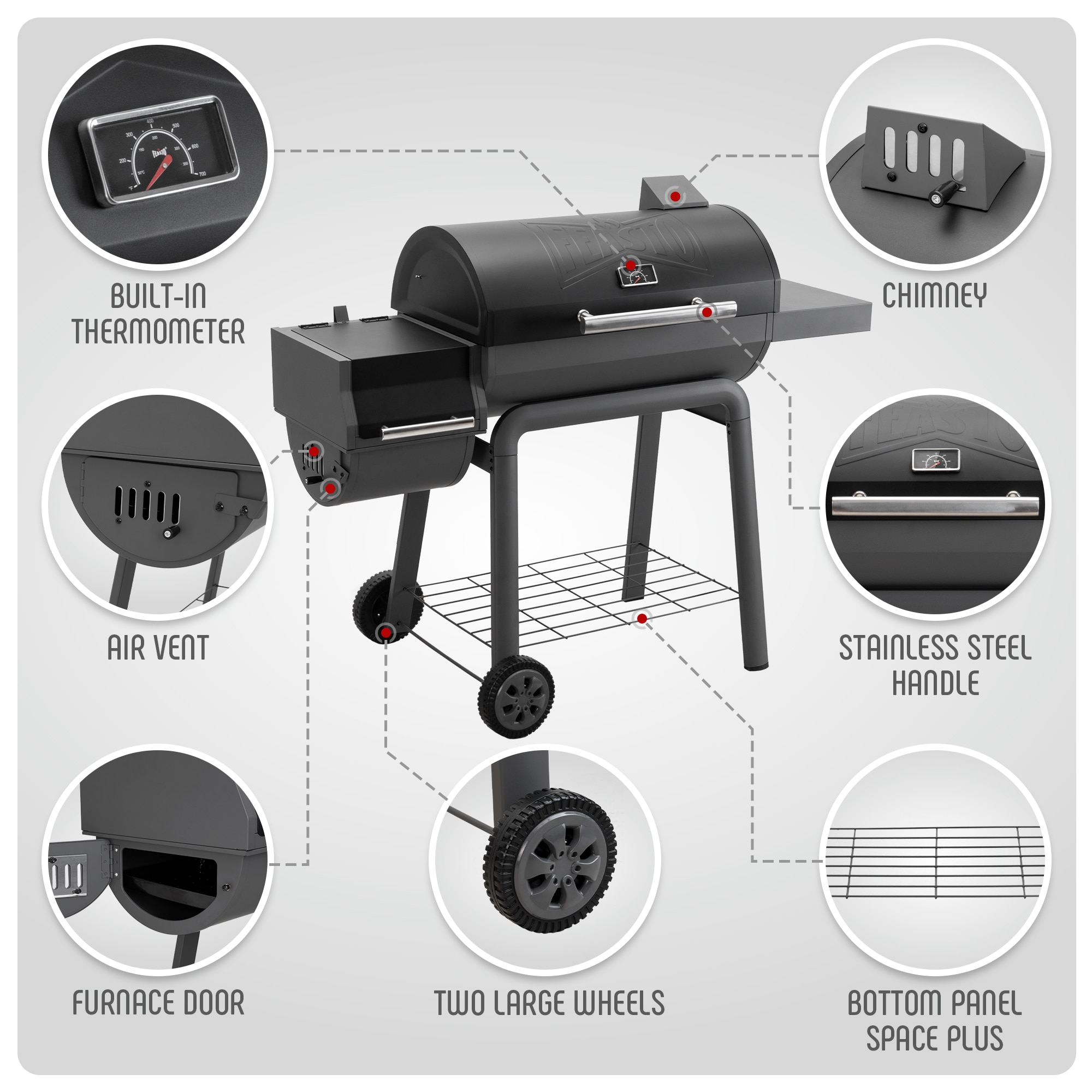 Feasto CG3019S Charcoal-Grills - View #6