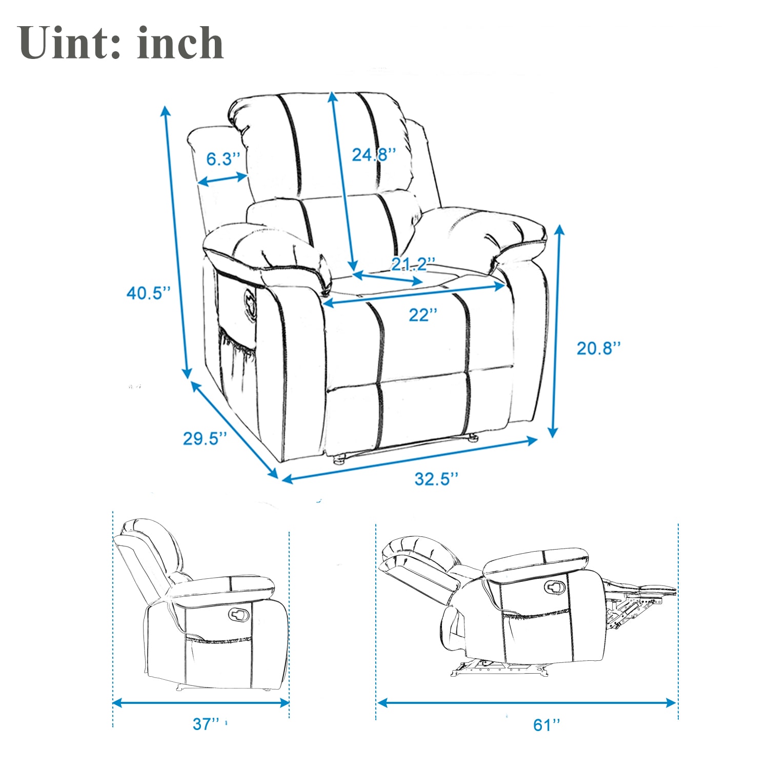 CASAINC OR-PP039116EAA recliners - View #13