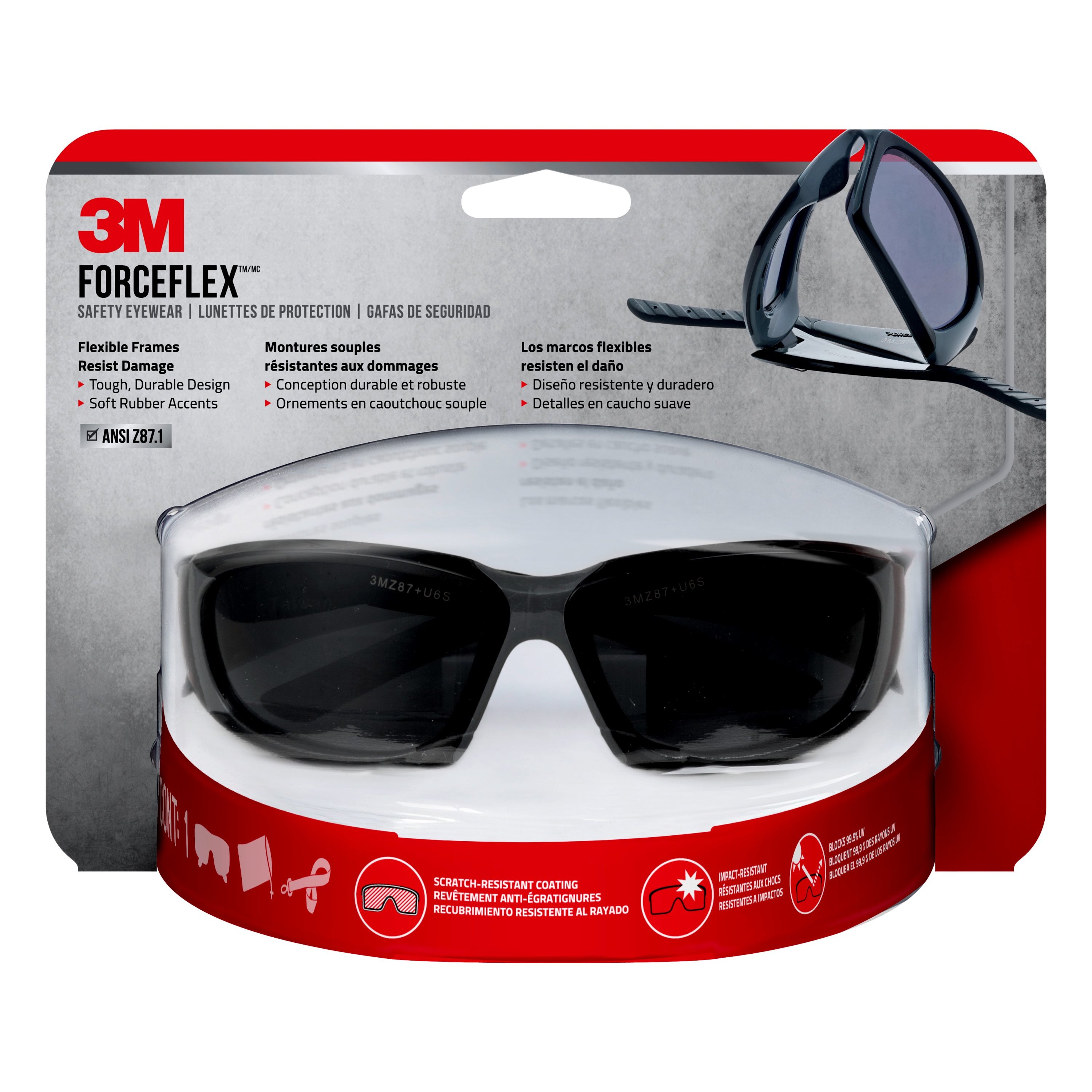 3M ForceFlex Plus Plastic Safety Glasses in the Eye Protection