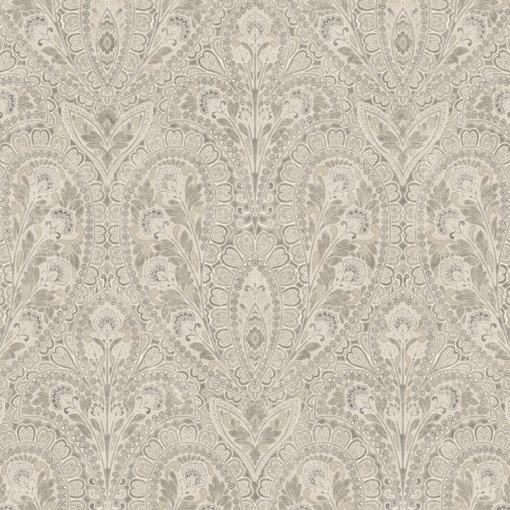 Norwall AF37729 Flourish 55-Sq. Feet Beige, Coffee, Sepia, Grey, Dove Vinyl Floral Prepasted Soak and Hang Wallpaper