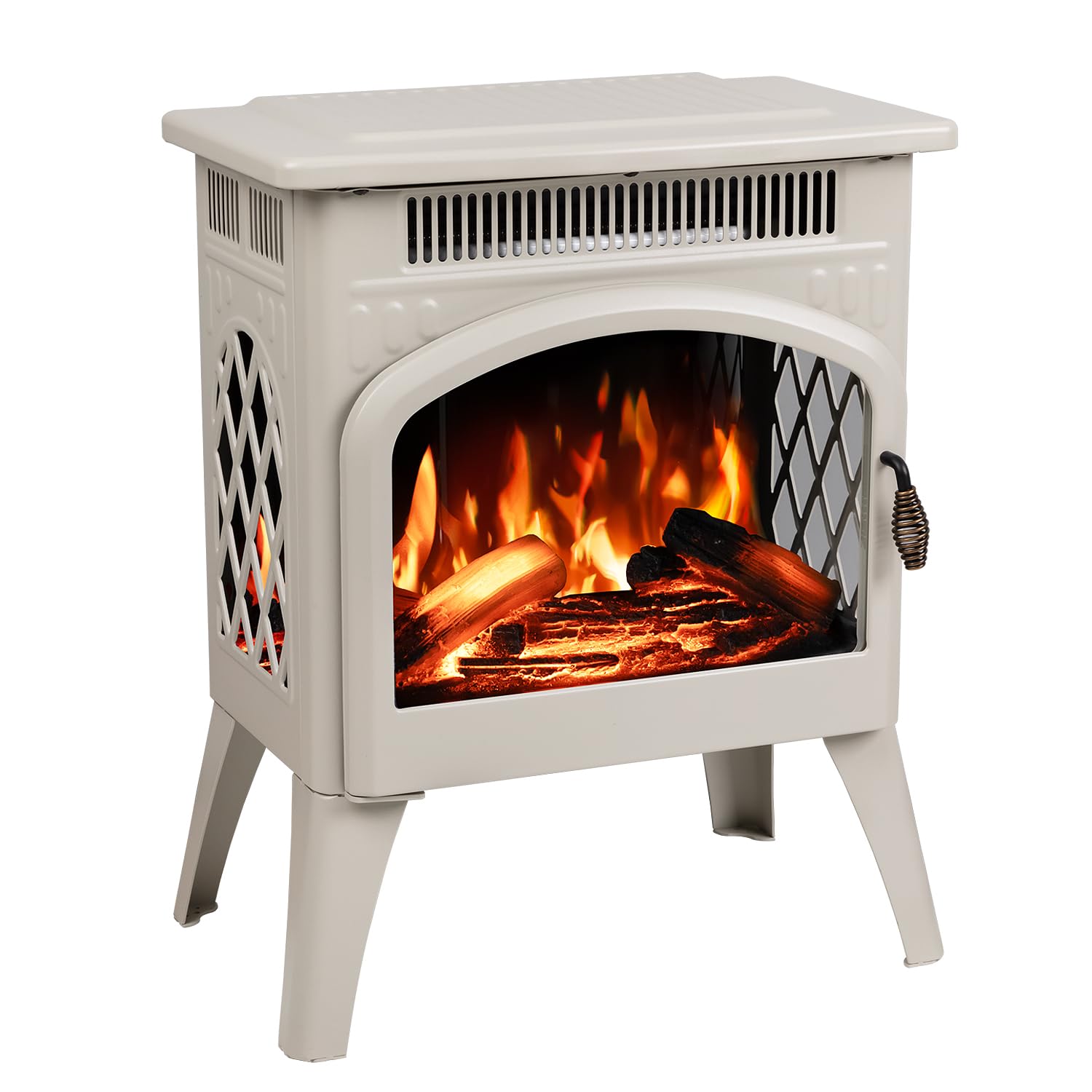 COWSAR LSSTO-S180SD-BEIGE 16.8-in W Beige Free standing Infrared quartz Flat wall Electric Fireplace with Remote Control Included