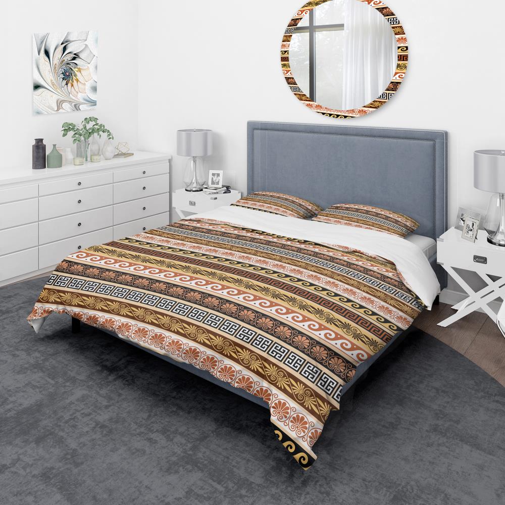 Designart BED19354-K 3 -Piece Brown King Duvet cover Set