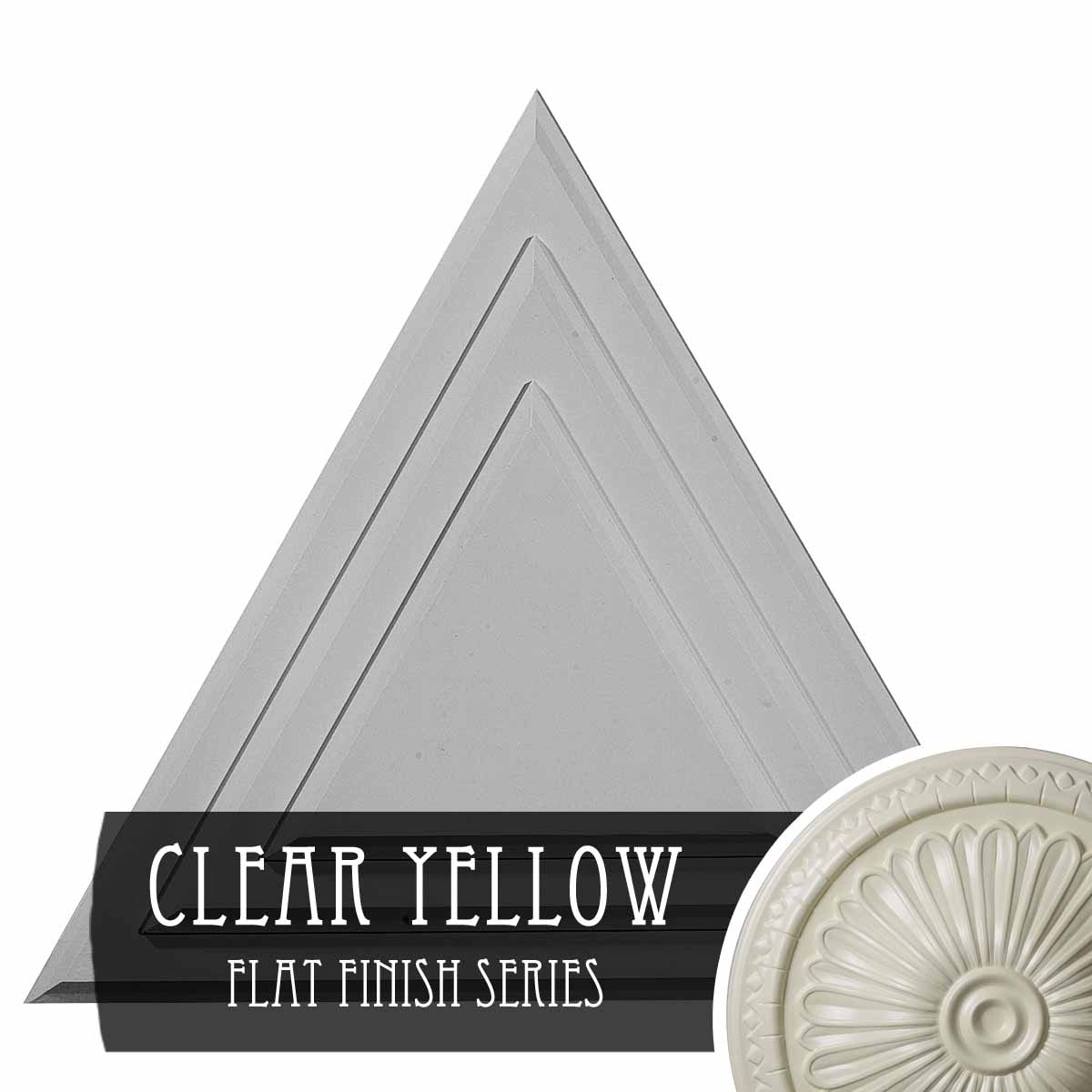 Ekena Millwork CM19TGCYF Triangle 19-in W x 16.625-in L Clear Yellow Polyurethane Ceiling Medallion