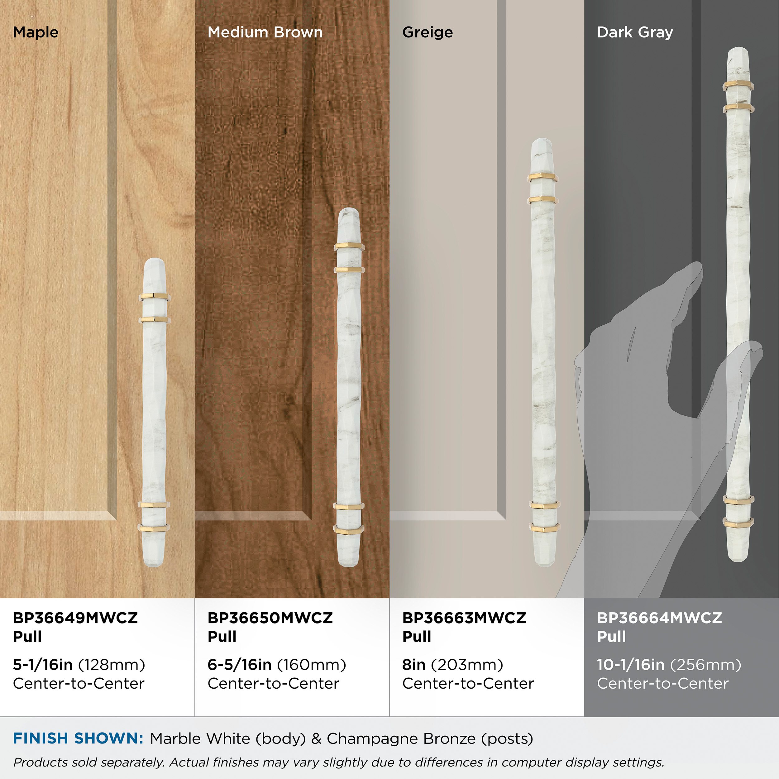 Amerock BP36664MWCZ Cabinet-Pulls - View #4