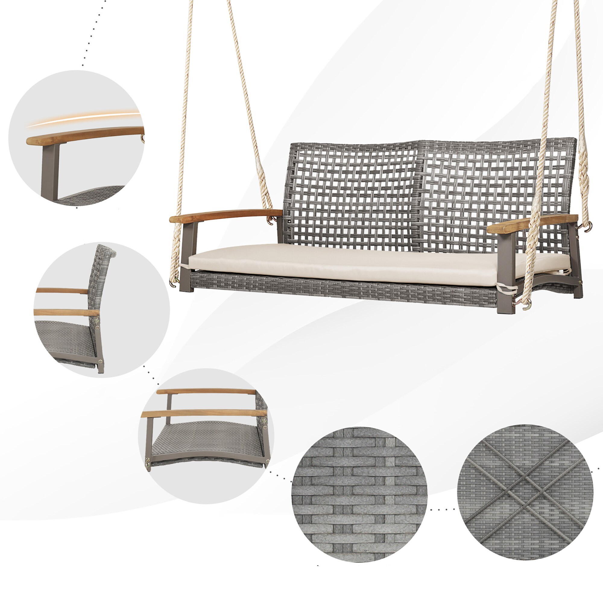 Costway HW69766WH Patio-Chairs - View #4