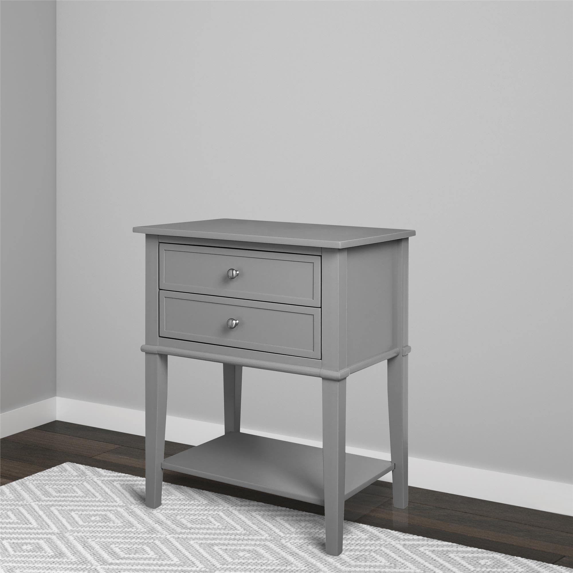 Franklin Gray Solid and Manufactured Wood End Table with Storage