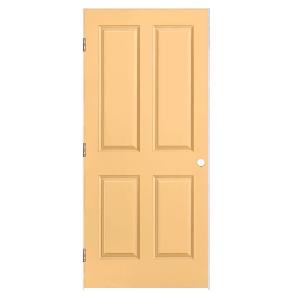 Masonite 1316351 36-in x 80-in Marigold Hollow core 4 panel square Right hand Smooth Prefinished Molded composite Flat Jamb Single Prehung Interior Door