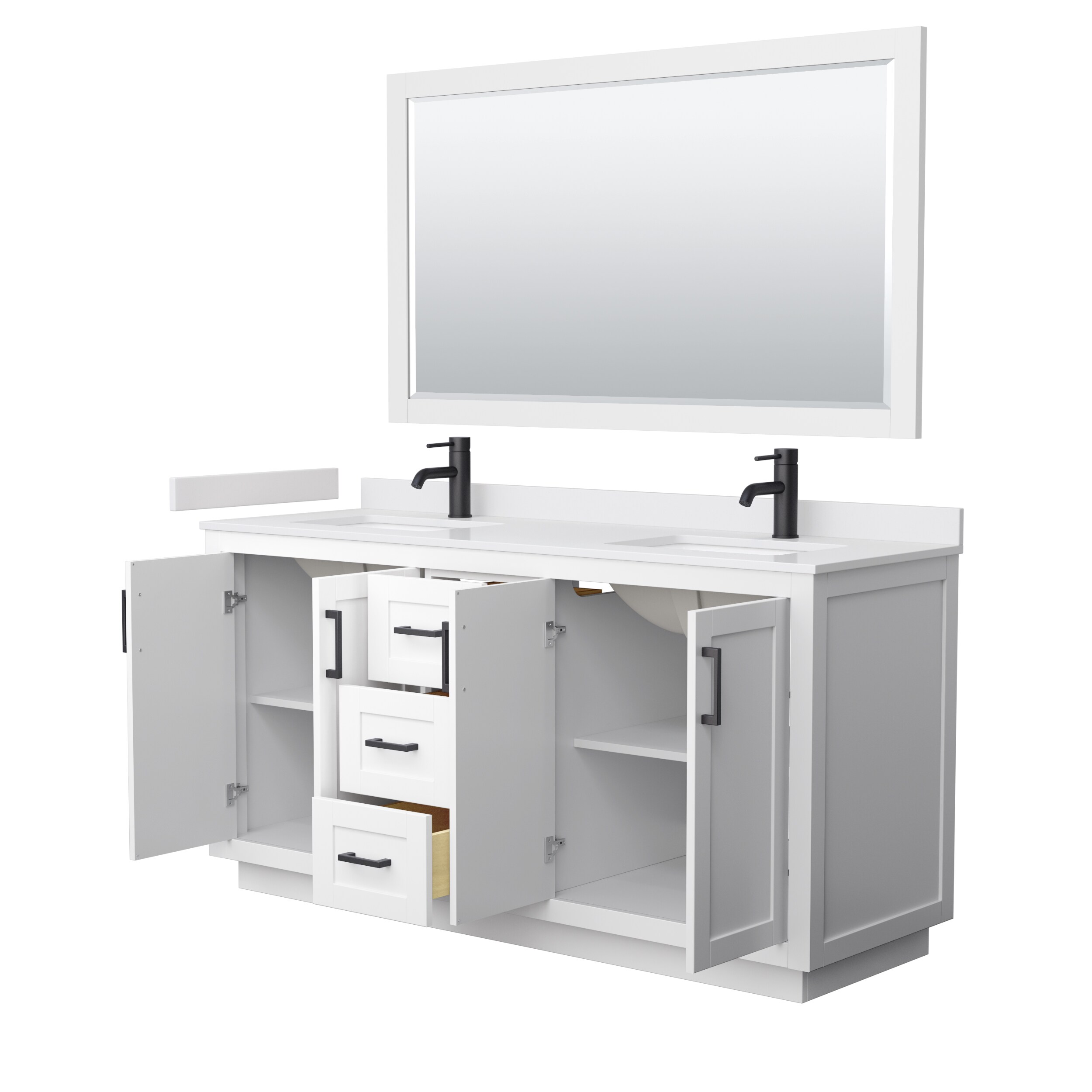 Wyndham Collection WCF292966DWBWCUNSM58 Bath-Vanity-Combo - View #3