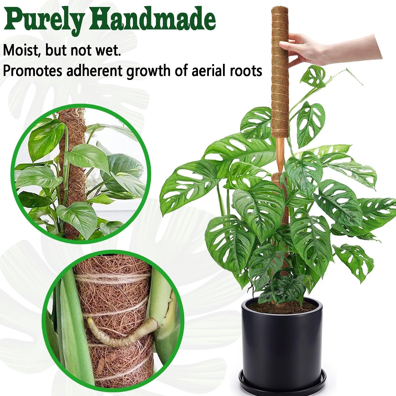 Adrinfly 4 pack 22 inch stackable moss pole for climbing plants