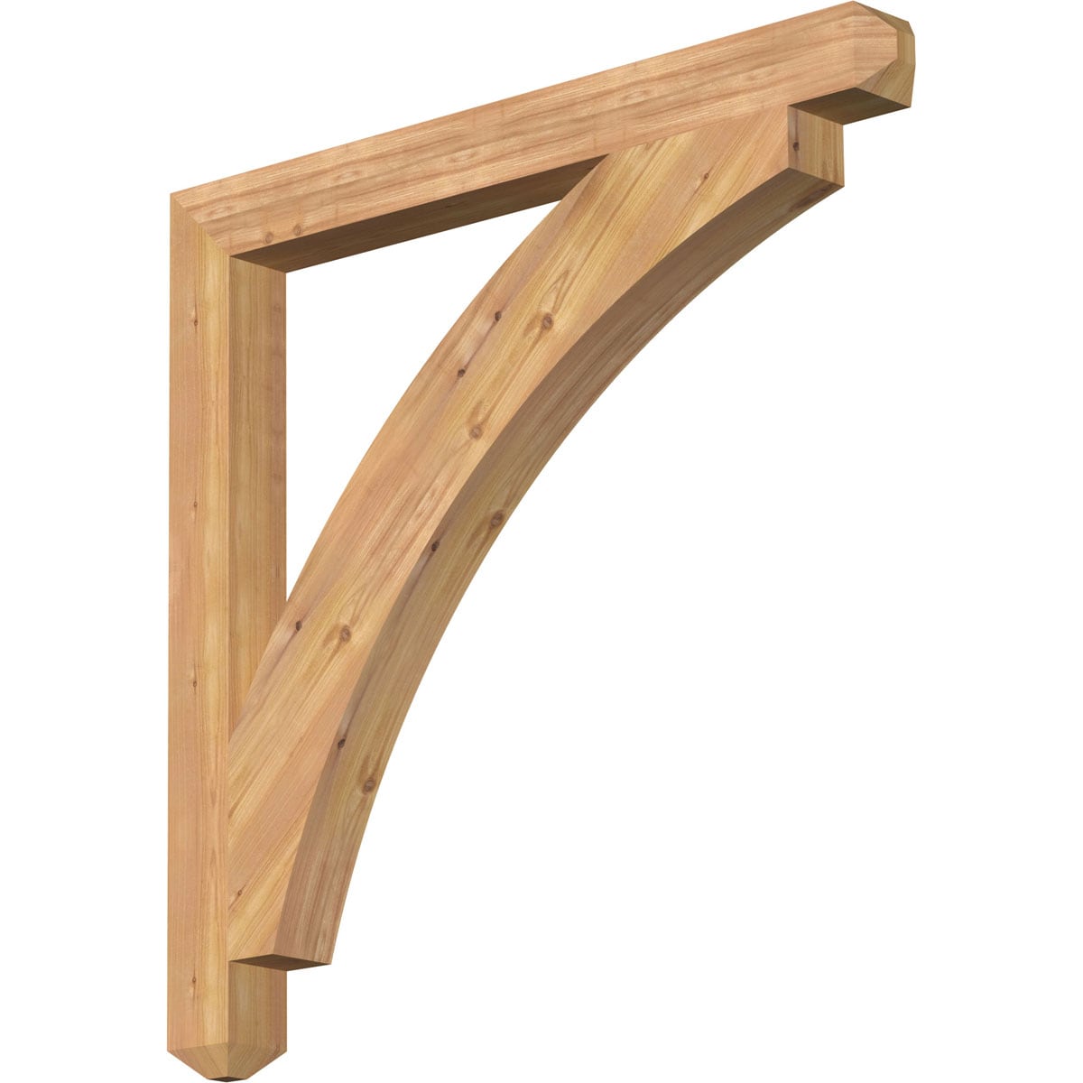 Ekena Millwork BKT04X38X38THR04SWR Thorton craftsman smooth 3-1/2-in x 38-in x 38-in Western red cedar Brown Wood Standard bracket