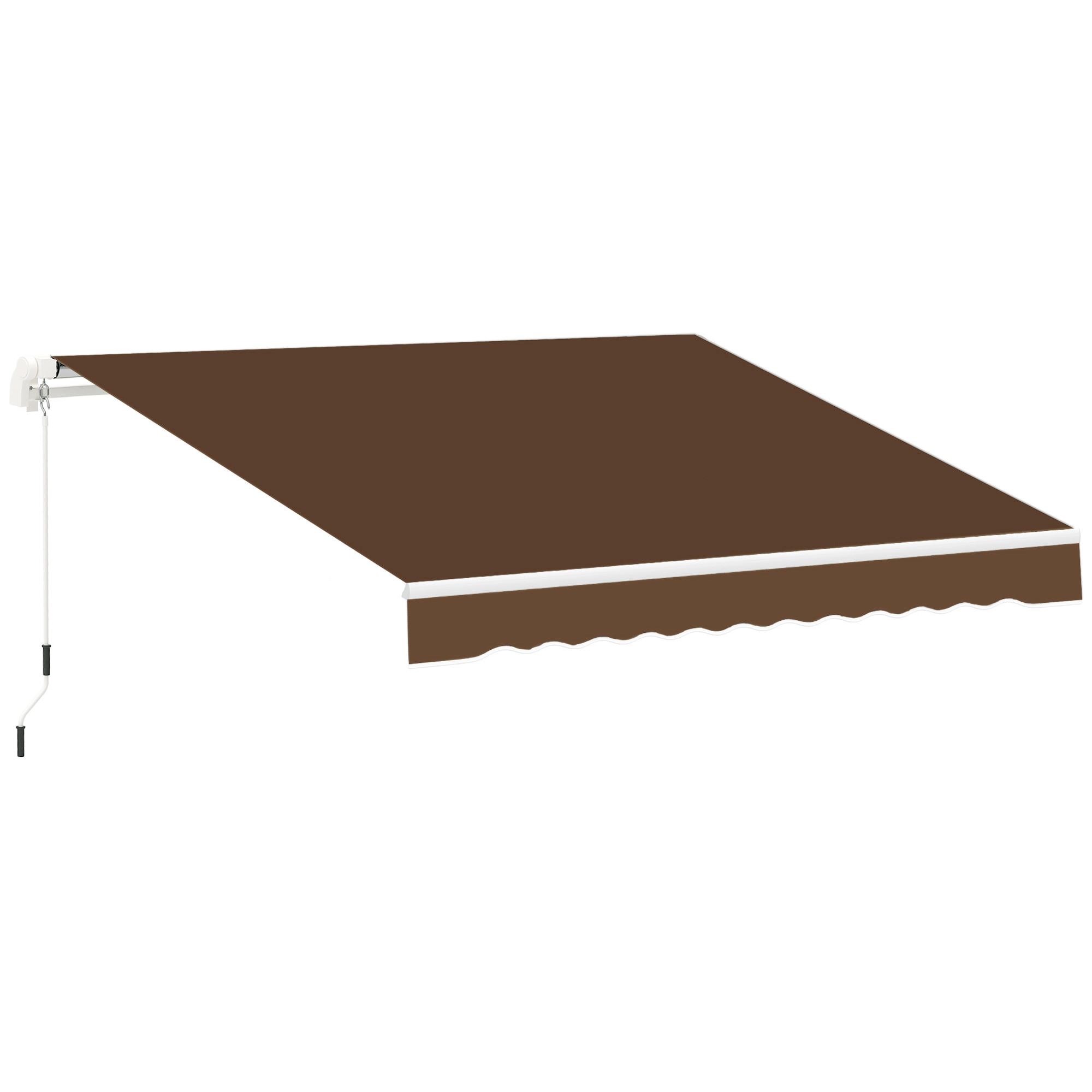 WELLFOR GASAW013 155.5-Inches Wide x 96.5-Inches Projection x 59-Inches Height Fabric Brown Solid Manual Retractable Window/Door Awning