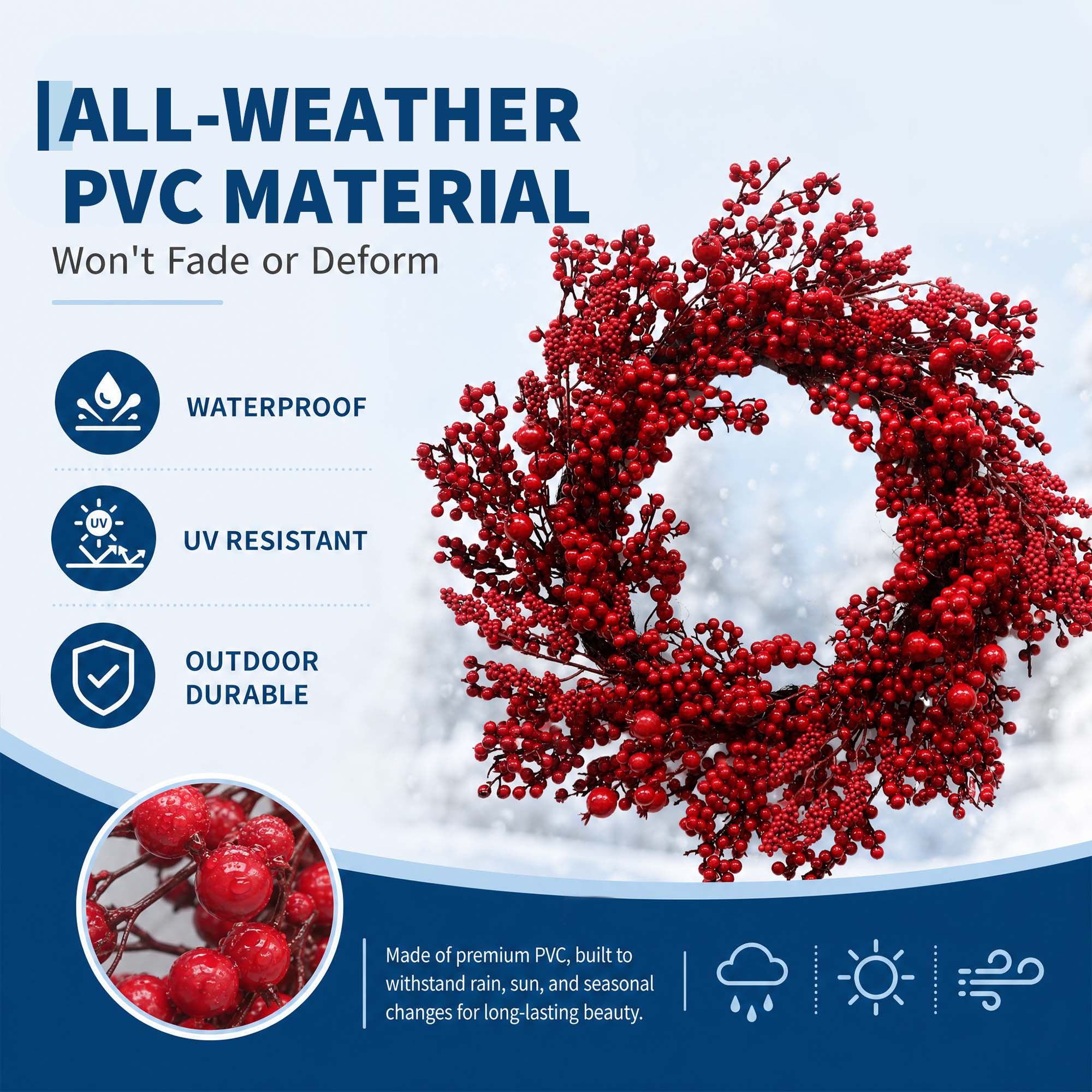 Garvee BPL-SBCT7DH6HBE34-YJ Artificial-Christmas-Wreaths - View #4
