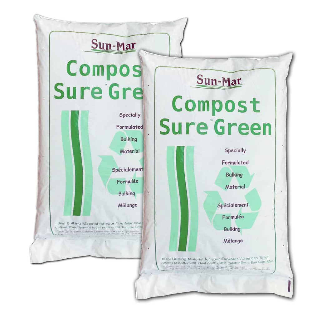 Lehman's - Sun-Mar Compost Sure Peat Moss and Hemp Mix Green Bags - Two 8 Pound Bags