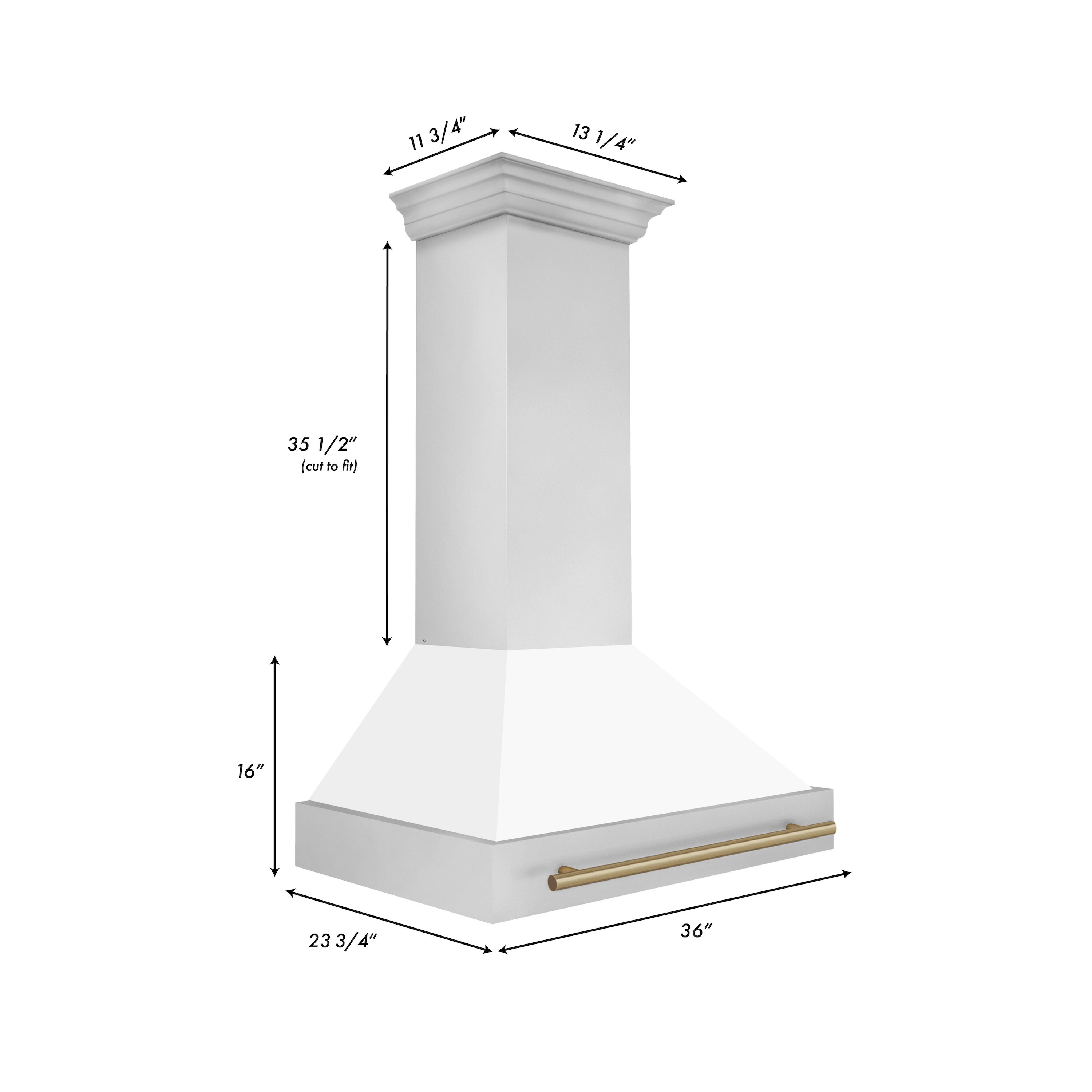 ZLINE 30 inch Autograph Edition Range Hood with Stainless Steel Shell and Champagne Bronze Handle, 8654STZ-30-CB