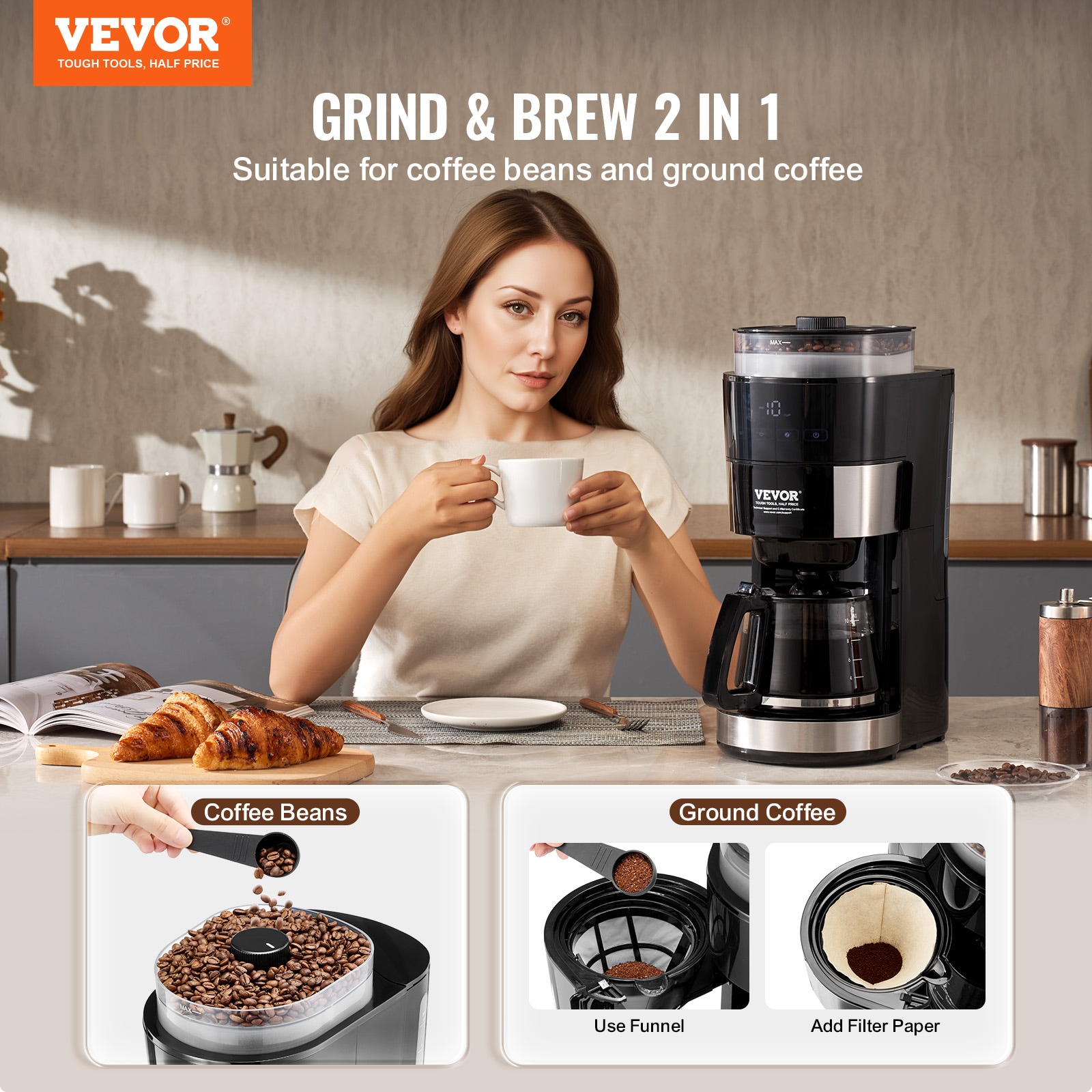 VEVOR ZCKYMCZKFJ10OPLE6V1 Coffee-Makers - View #3