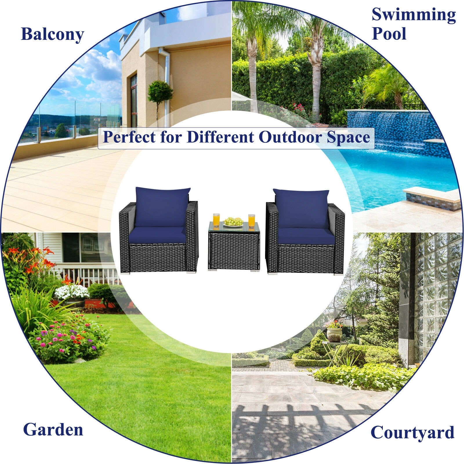 Forclover HYFE-66530GR Patio-Conversation-Sets - View #11