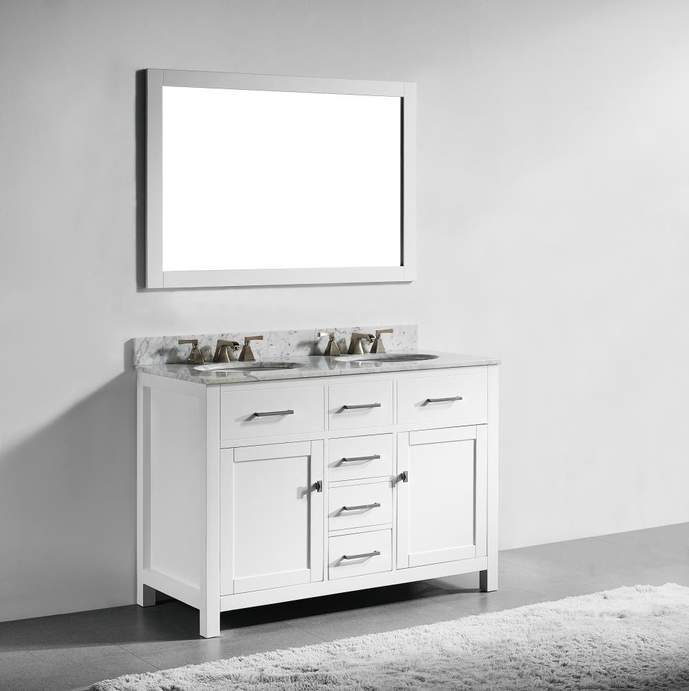 Innoci-USA San Clemente 48-in White Undermount Double Sink Bathroom ...