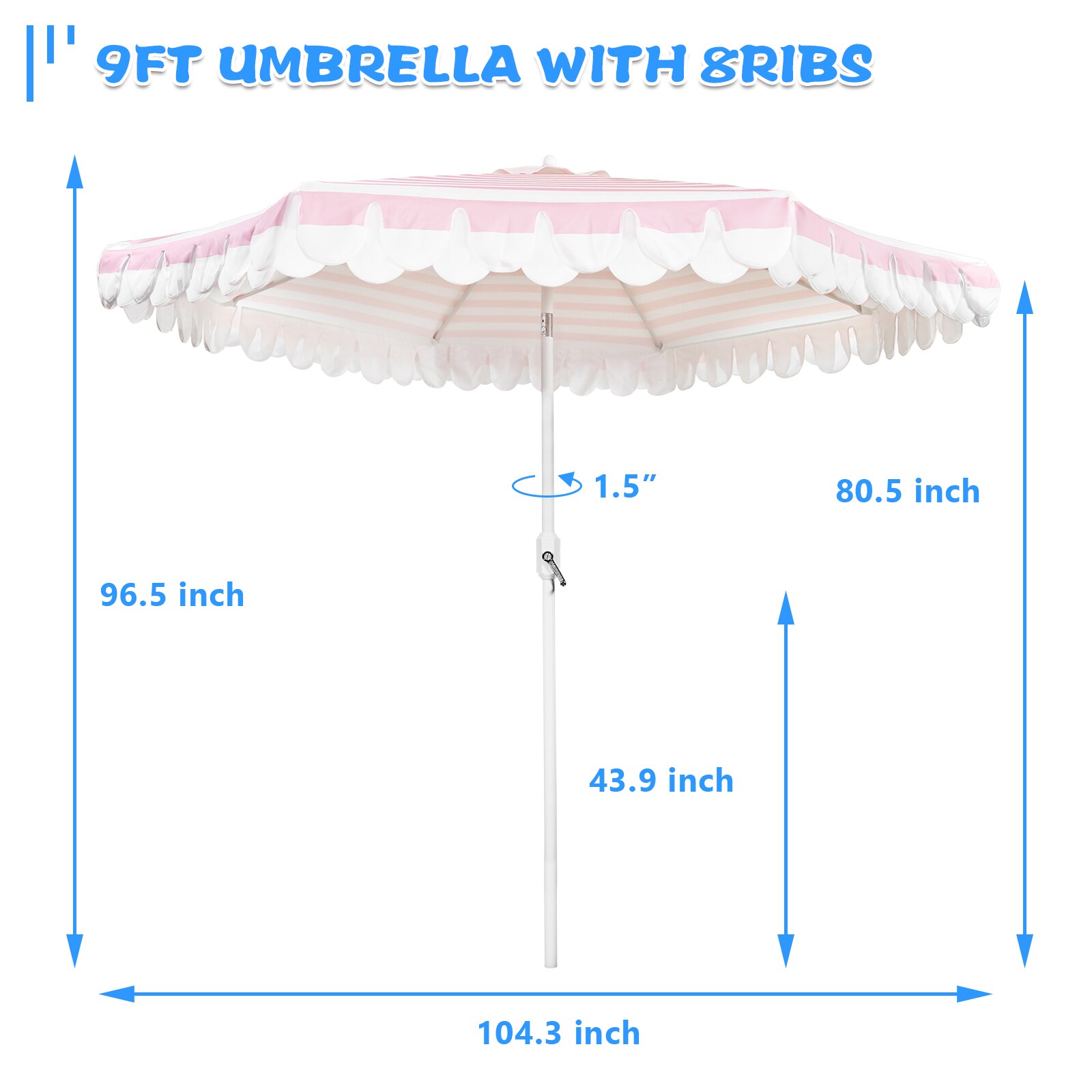 GARSING 9FT-SKIRT-PINKWHITE Umbrellas-2 - View #5