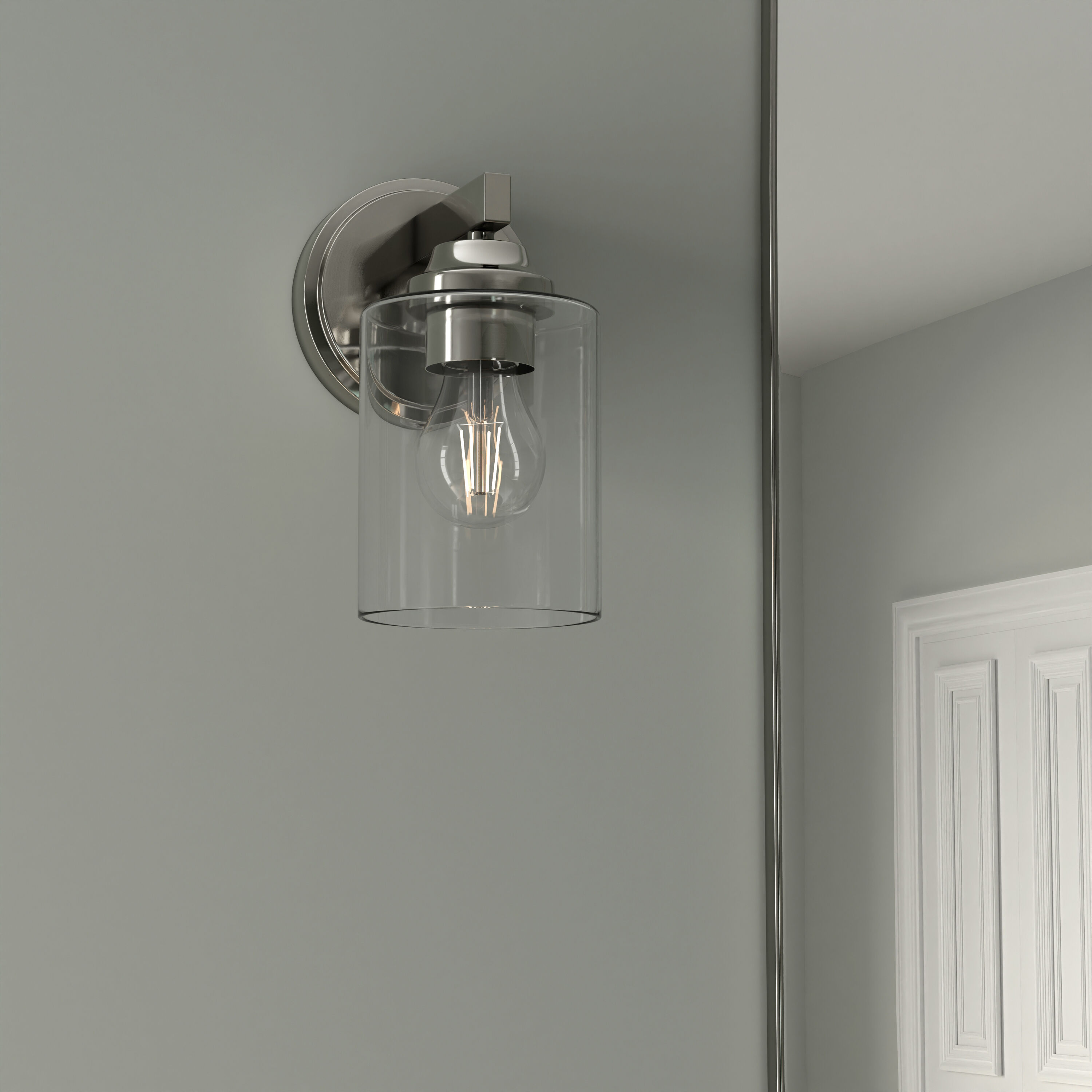 allen + roth WS220-1BNK Emeryson 5.88-in 1 -Light Brushed Nickel Transitional Vanity light