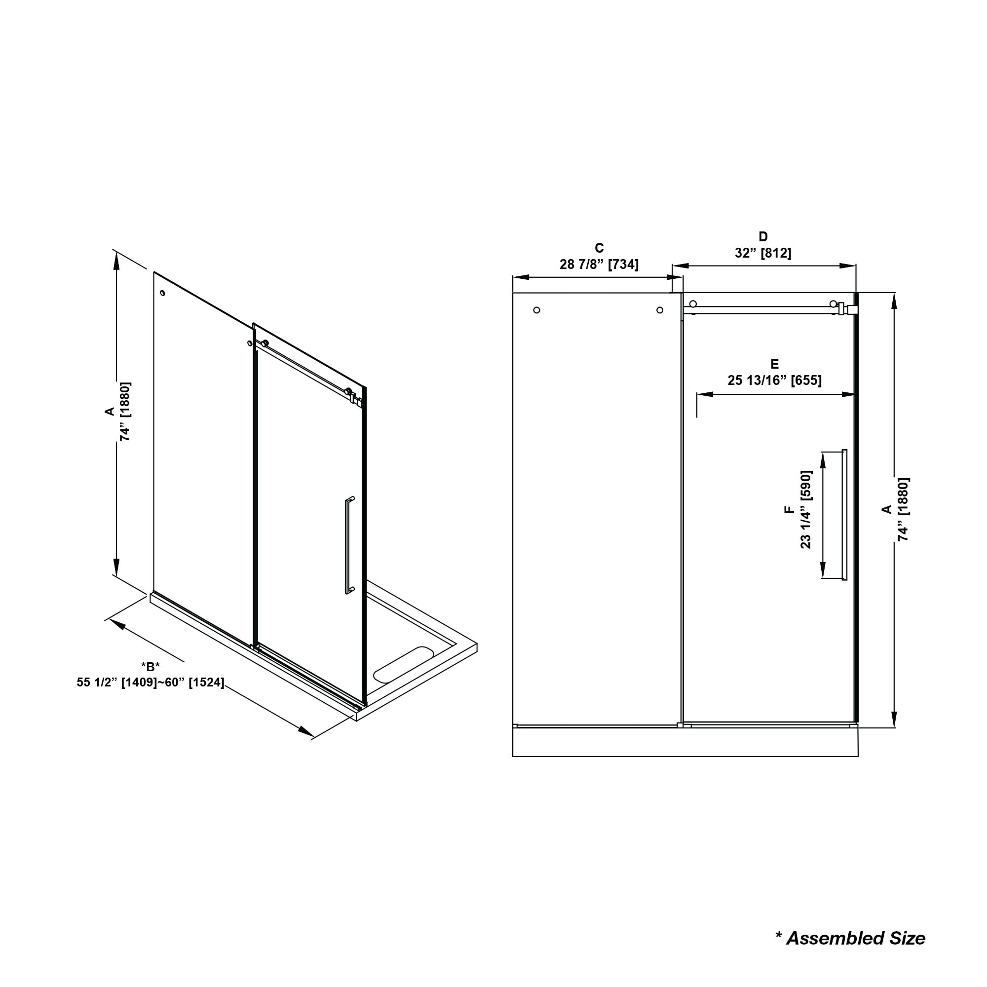 OVE Decors 15SGP-SELB60-BLK Shower-Doors - View #5