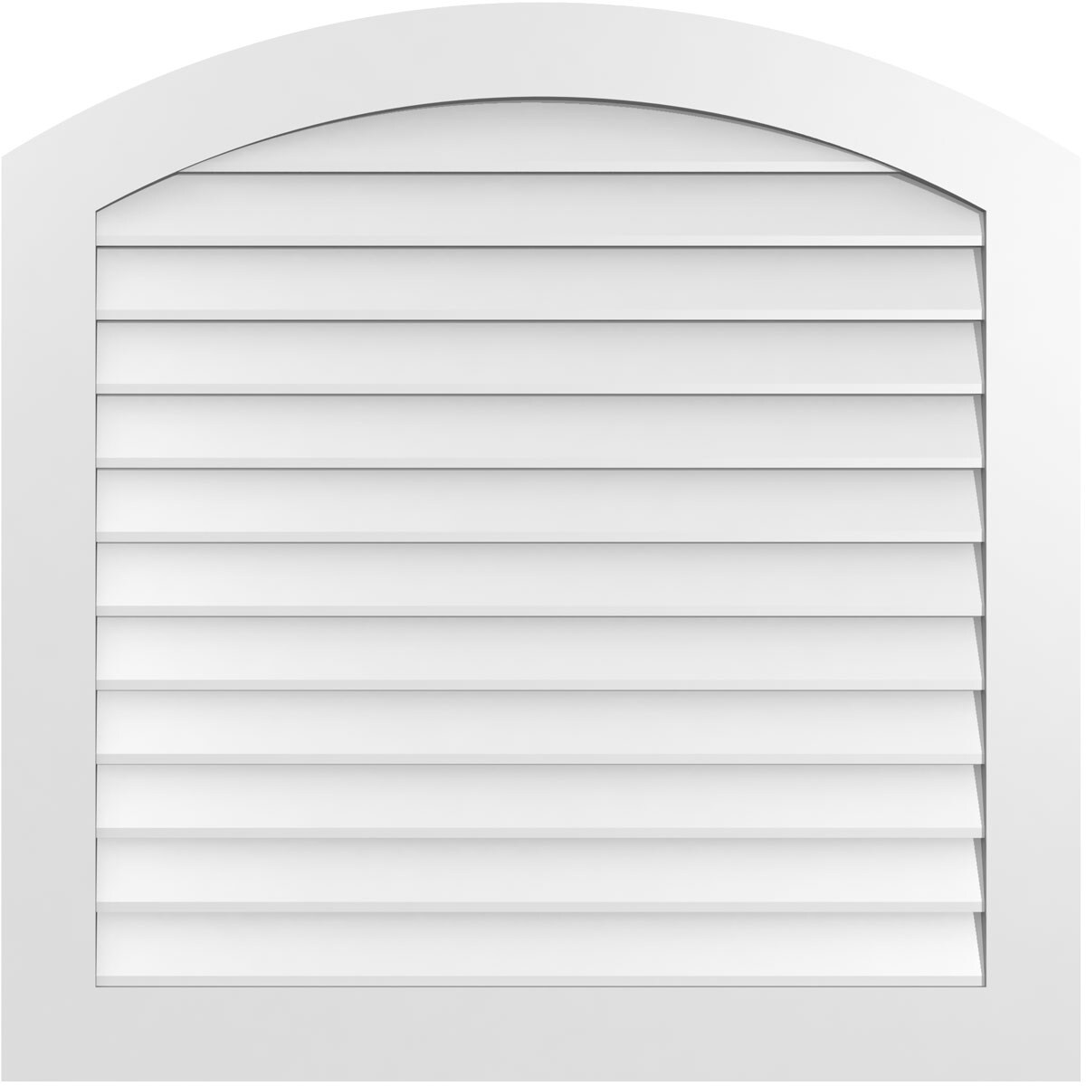 Ekena Millwork GVPAR40X4001SN 40-Inches x 40-Inches Off-white Round top PVC Gable Louver Vent