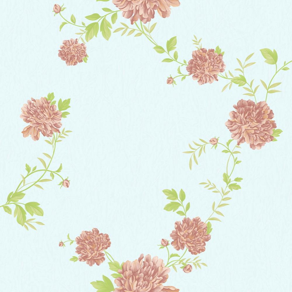 Dundee Deco OP_ER7223 Falkirk Ophia 57.75-sq ft Pink, Sky Blue Vinyl Floral Unpasted Wallpaper