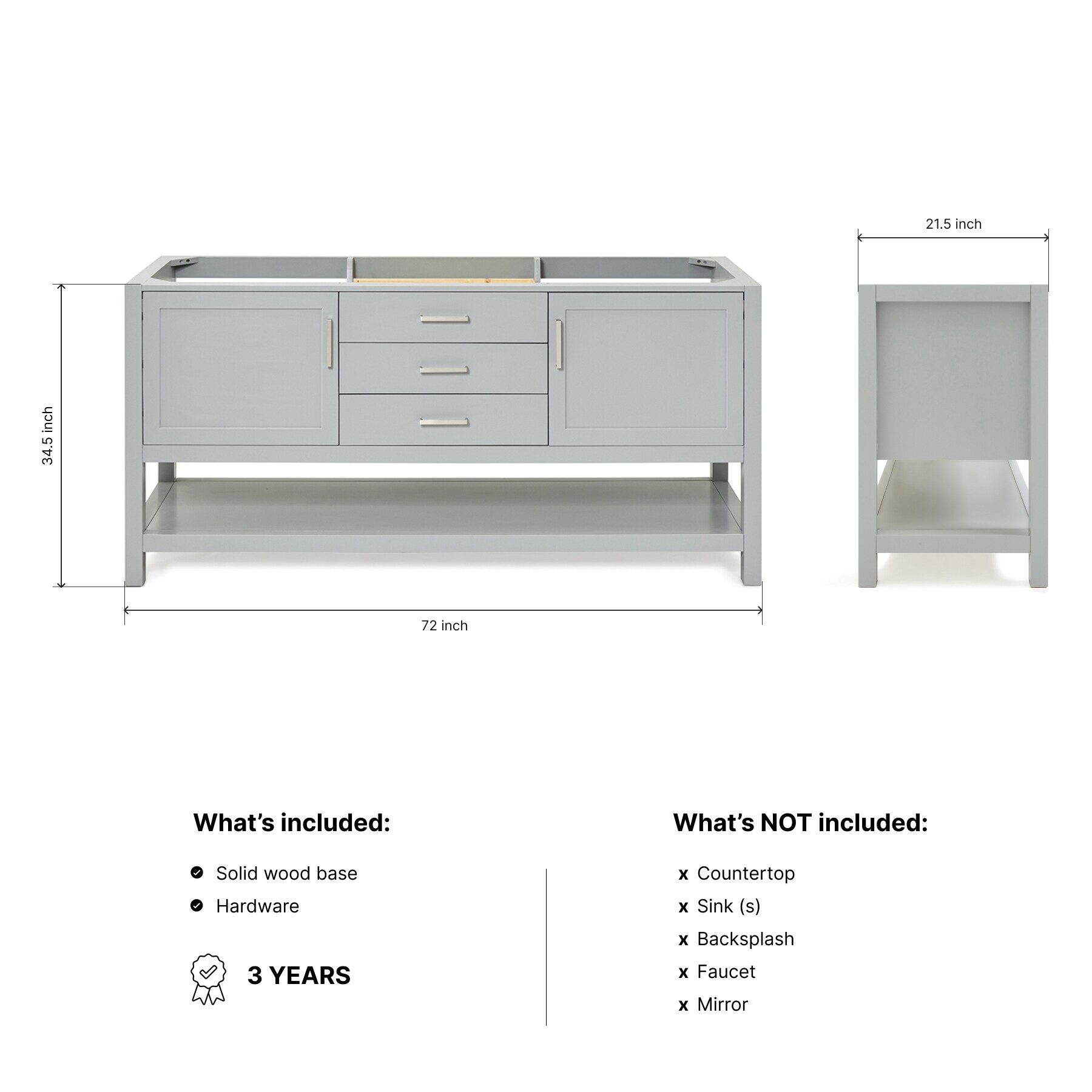 ARIEL R072D-BC-GRY vanities - View #3