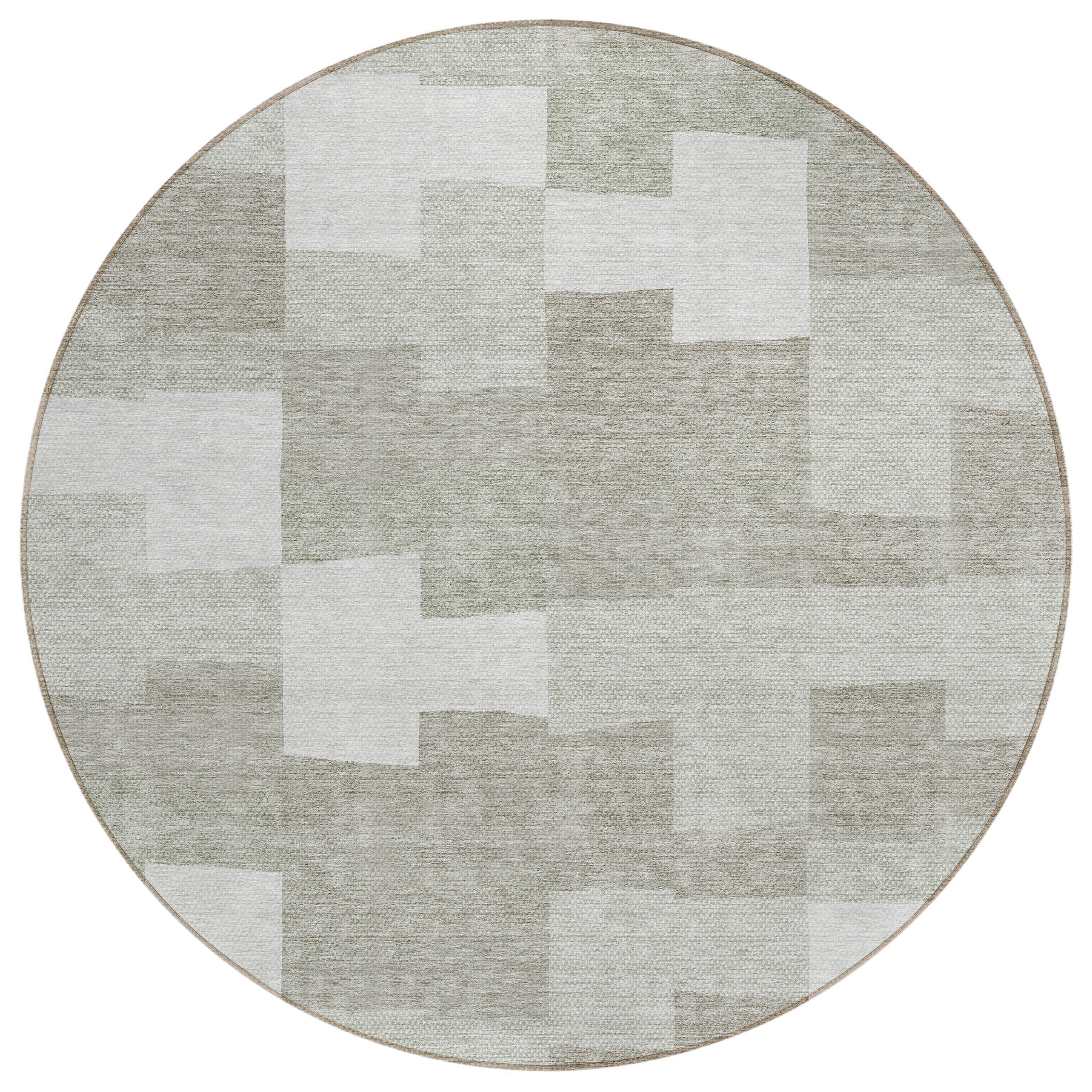 Addison Rugs ACN659TP8RO Chantille ACN659TP 8 x 8 (ft) Polyester Teal Round Indoor/Outdoor Geometric Machine washable Area rug
