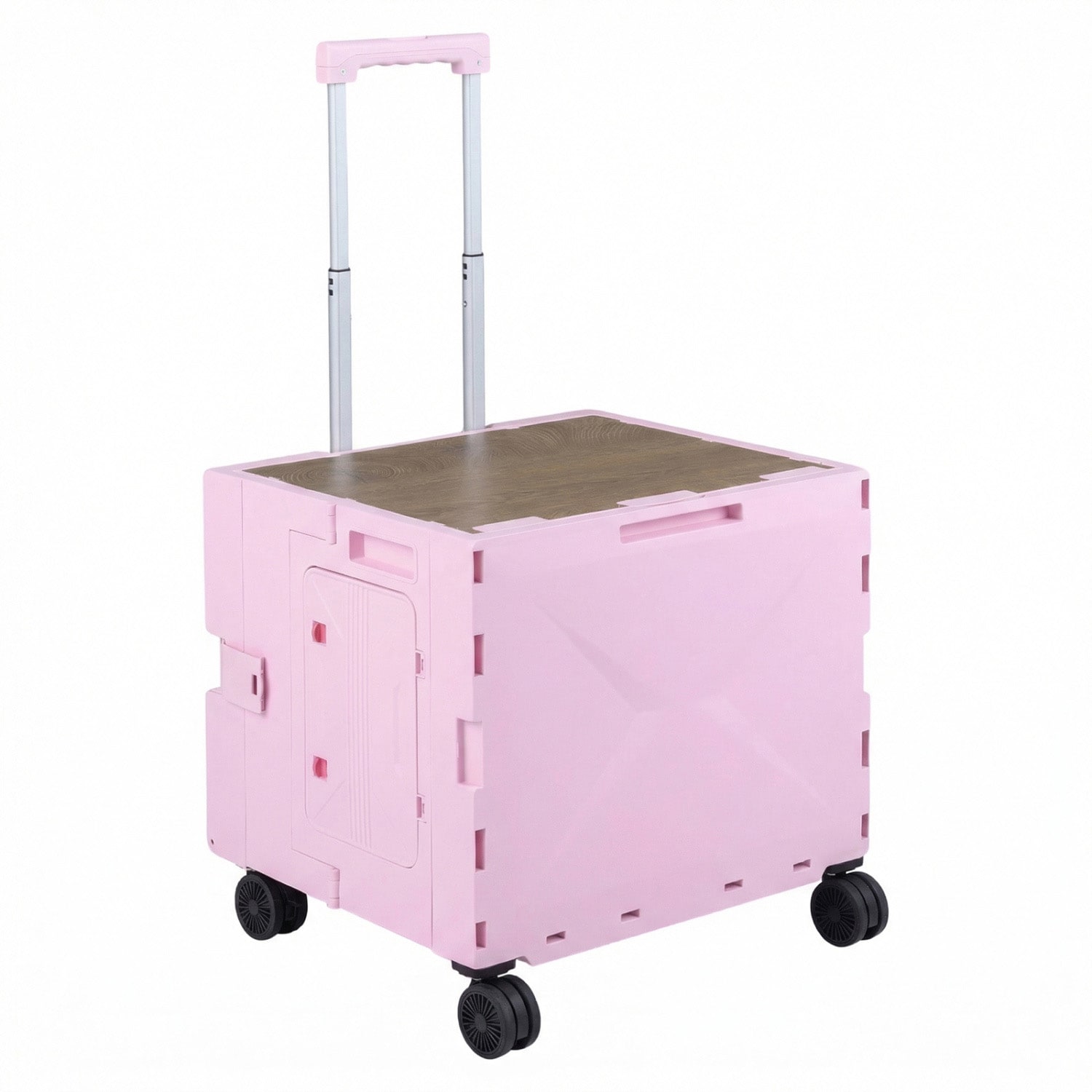 Volenca Foldable Utility Cart 20-in W 66-lb Capacity 20-Gal Storage 4 Rotate Wheels Pink