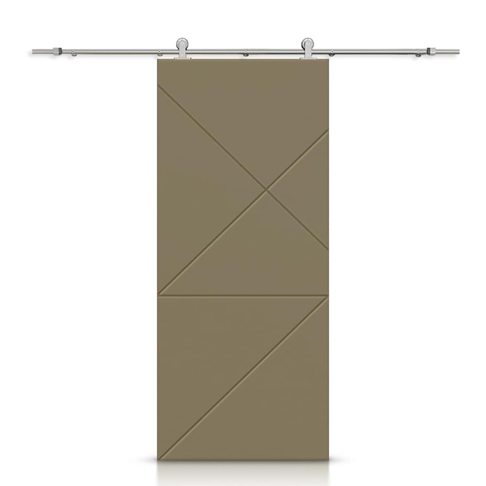 CALHOME SS96+MD-229-80X42-SL 42-in x 80-in Olive Green MDF Hollow core Single Barn Door (Hardware Included)