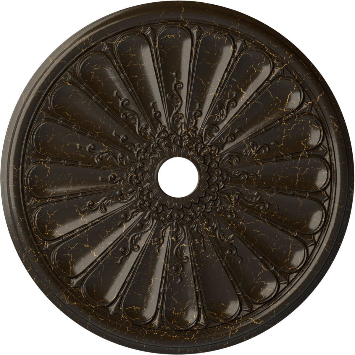 Ekena Millwork CM31KISHC Kirke 31.5-in W x 31.5-in L Painted Stone Hearth Crackle Polyurethane Whole Ceiling Medallion