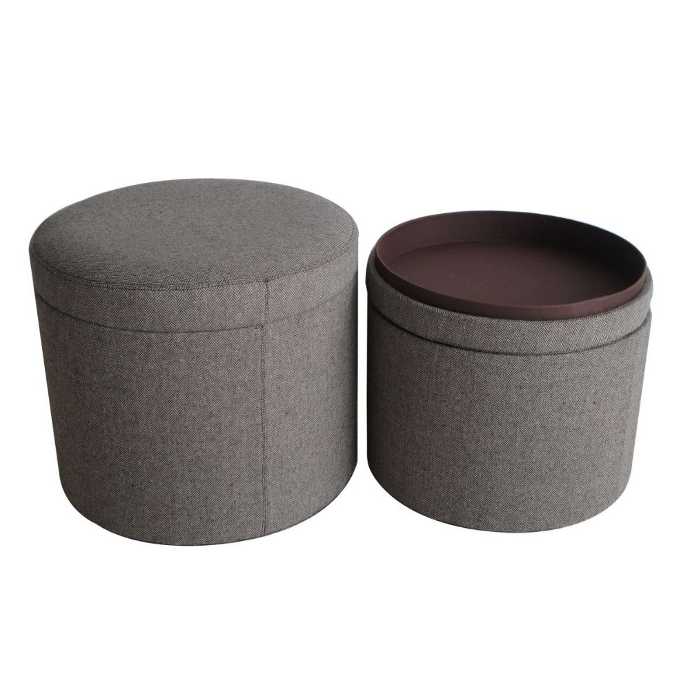 HomeRoots 274820 Mariana Modern Gray Storage Bench with Storage 19-in x 19-in
