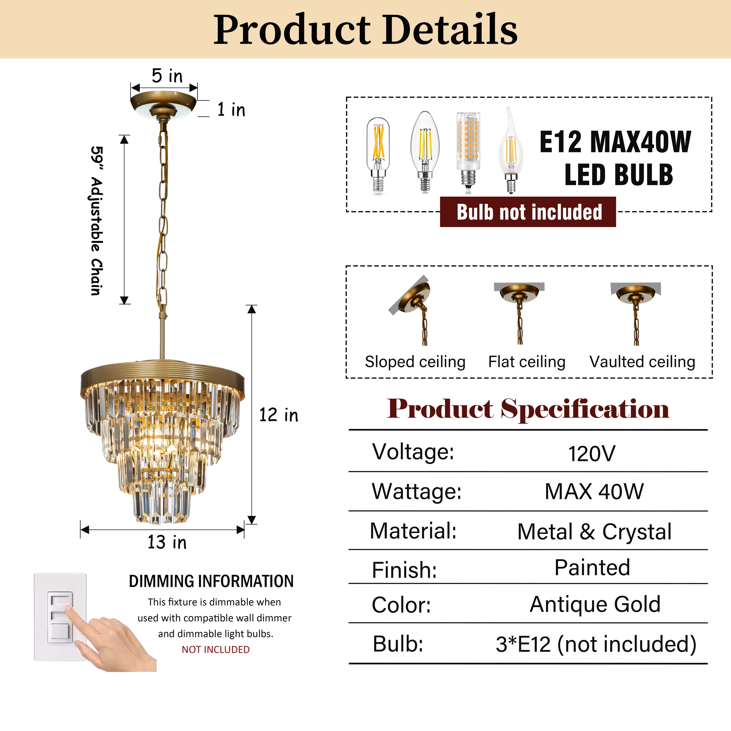AloaDecor Lighting 7002D30BR b090015 - View #3