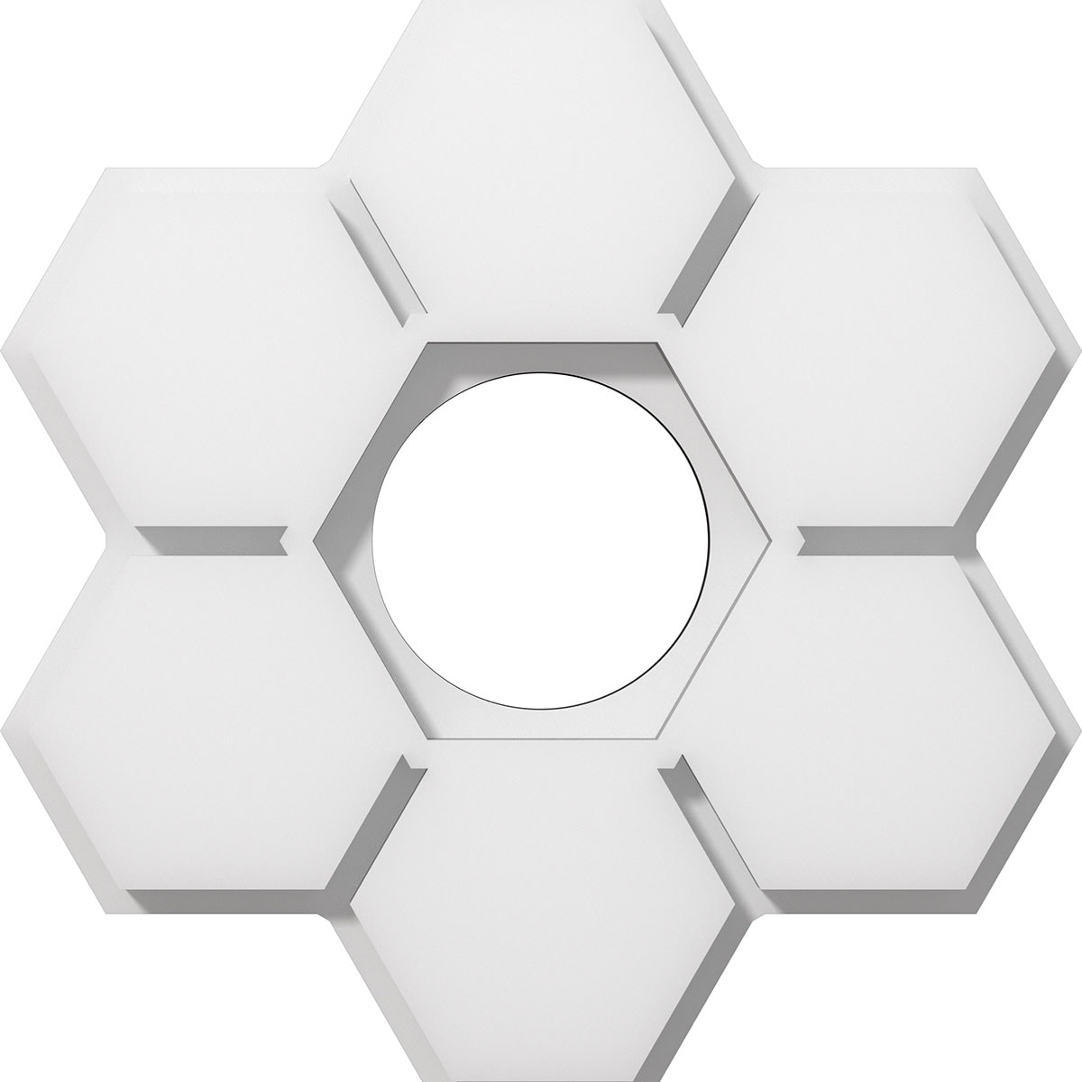 Ekena Millwork CMP10DY-03000 Daisy 10-Inches W x 10-Inches L Contemporary White PVC Whole Ceiling Medallion