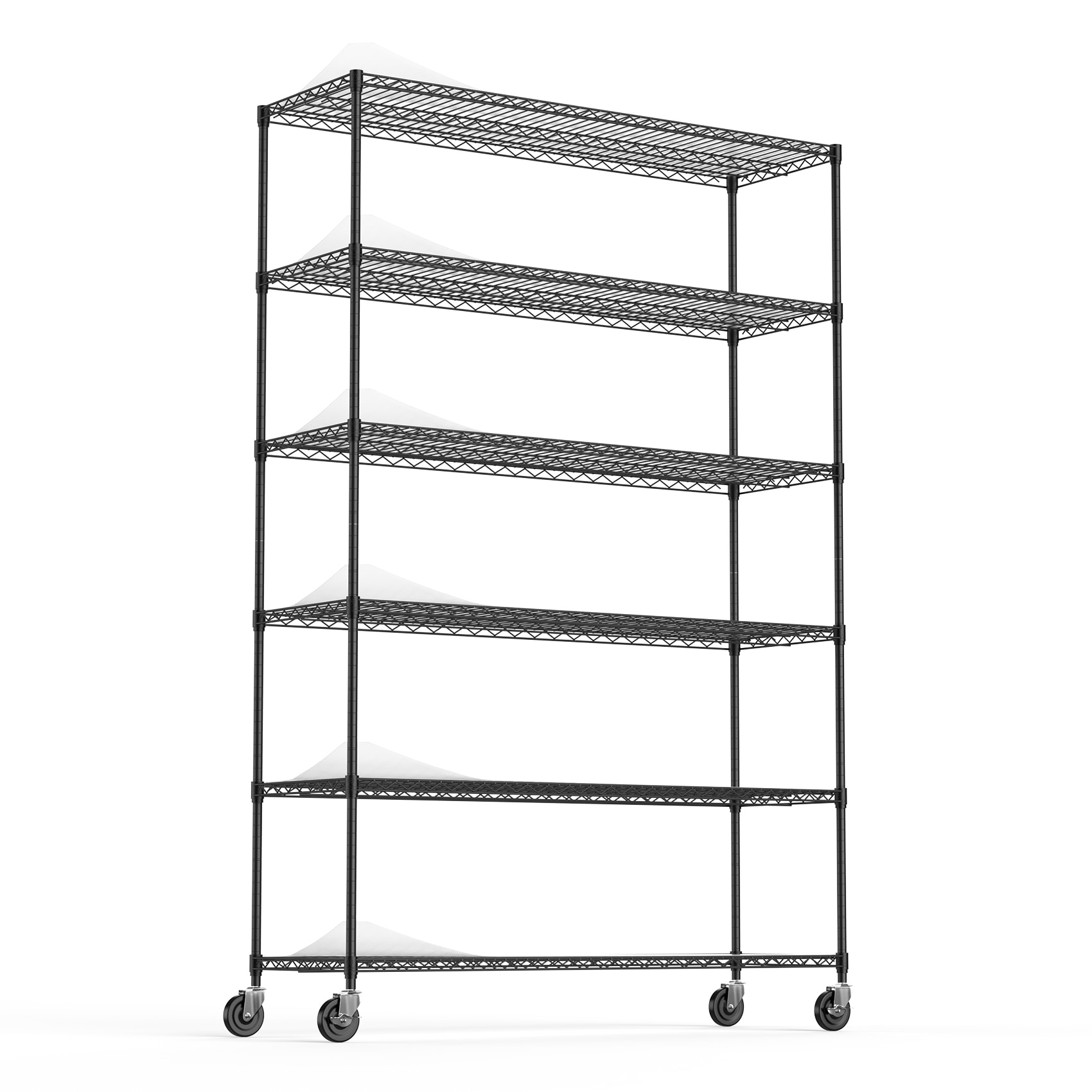 Damerin ZQ-DS-F10 Metal Heavy Duty 6 -Tier Utility shelving unit ( 48-in W x 18-in D x 82-in H ) ( Black , ( 100-lb lbs. Capacity Per Shelf )