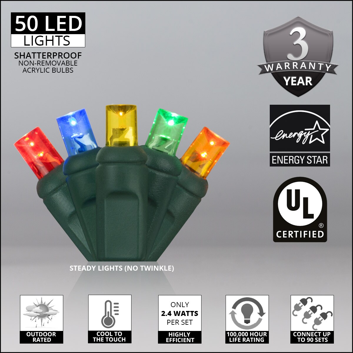 Wintergreen Lighting 83933 Christmas-String-Lights - View #3