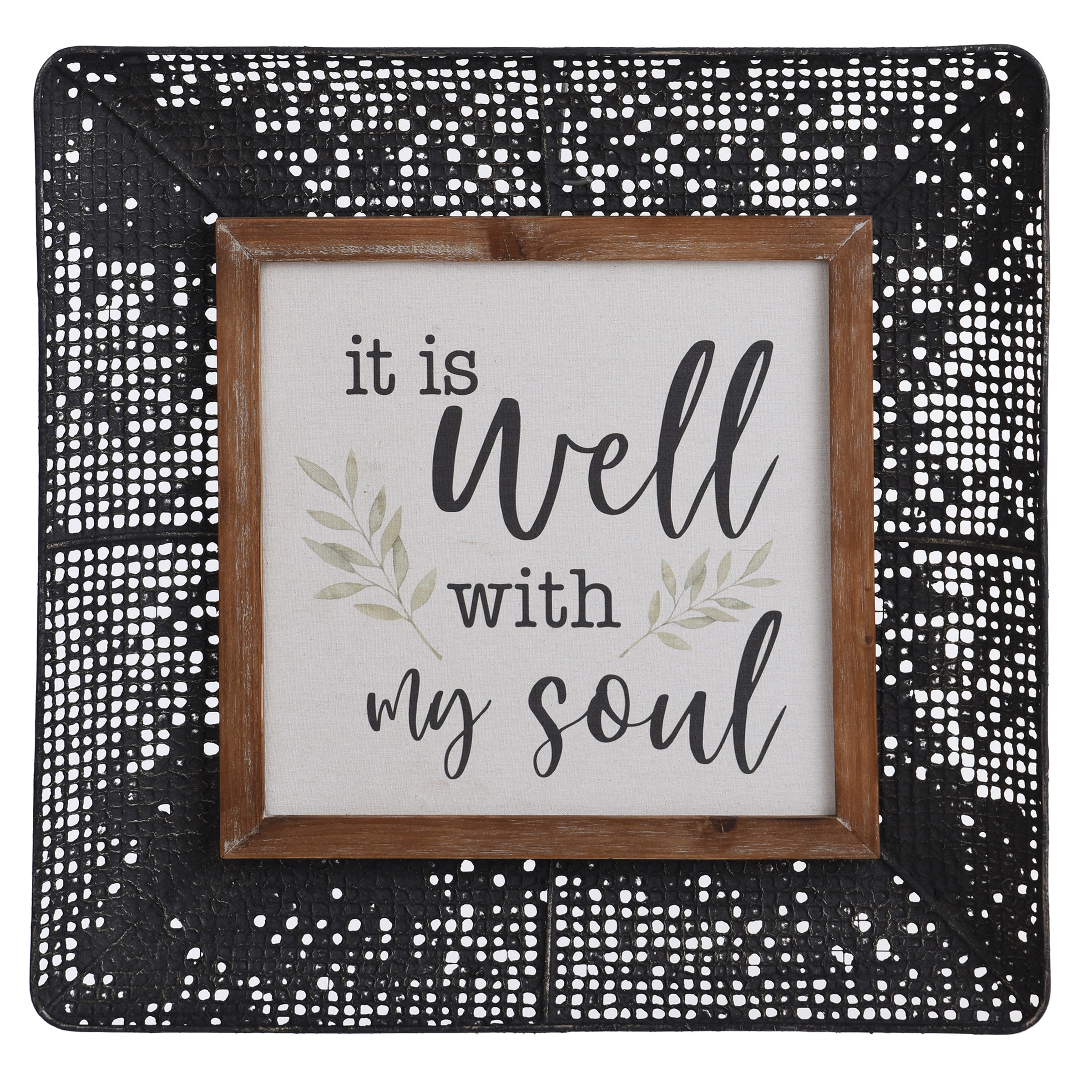 StyleCraft Home Collection WI42884DS 24-in W x 24-in H Metal Signage Wall Phrases Wall Accent
