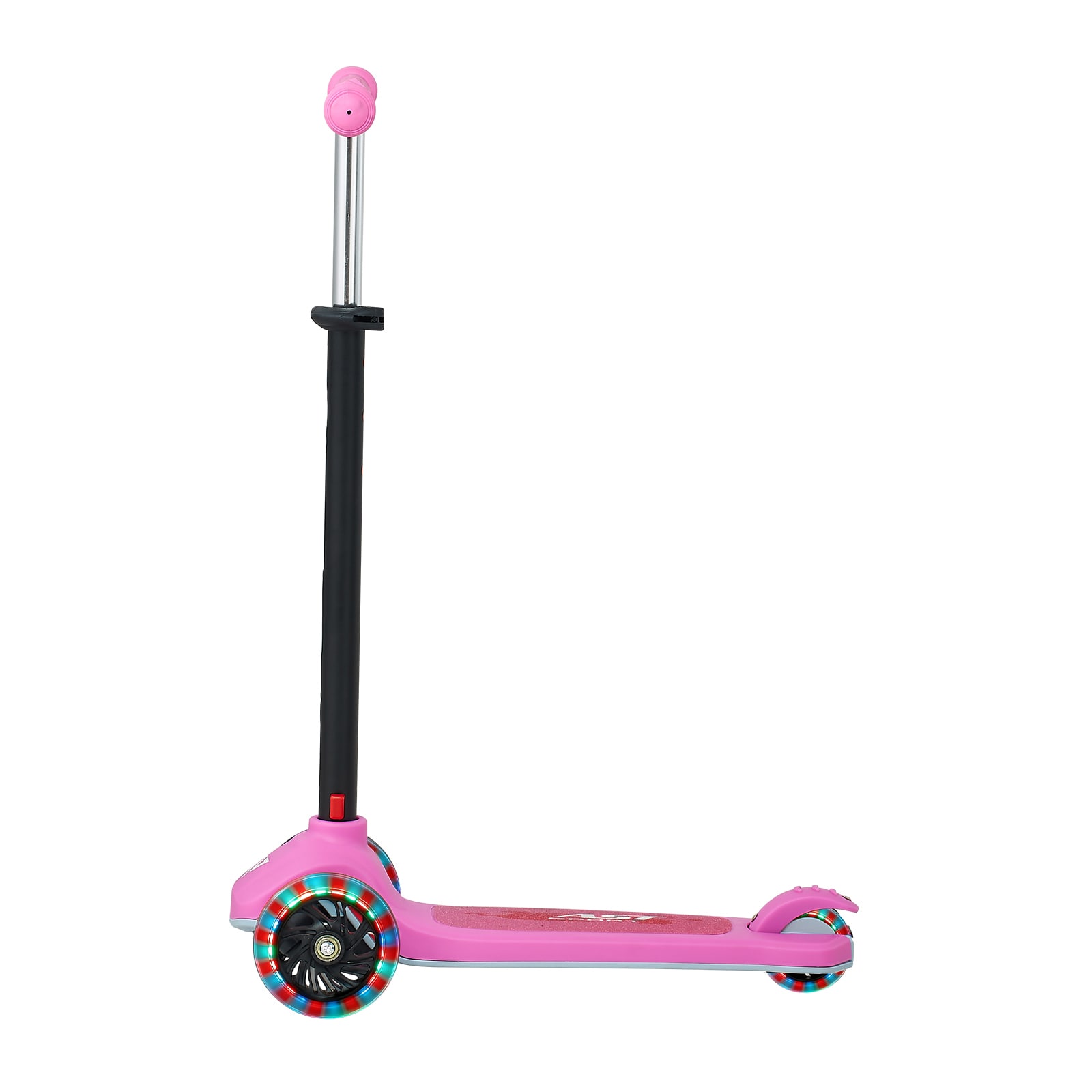 VEVOR Kick Scooter for Kids Ages 3+ 3-Wheel Toddler Scooter with Light-Up Wheels Adjustable Height Handlebar Wide Anti-Slip Deck Lightweight Aluminum Frame for Boys and Girls up to 165 lbs Pink