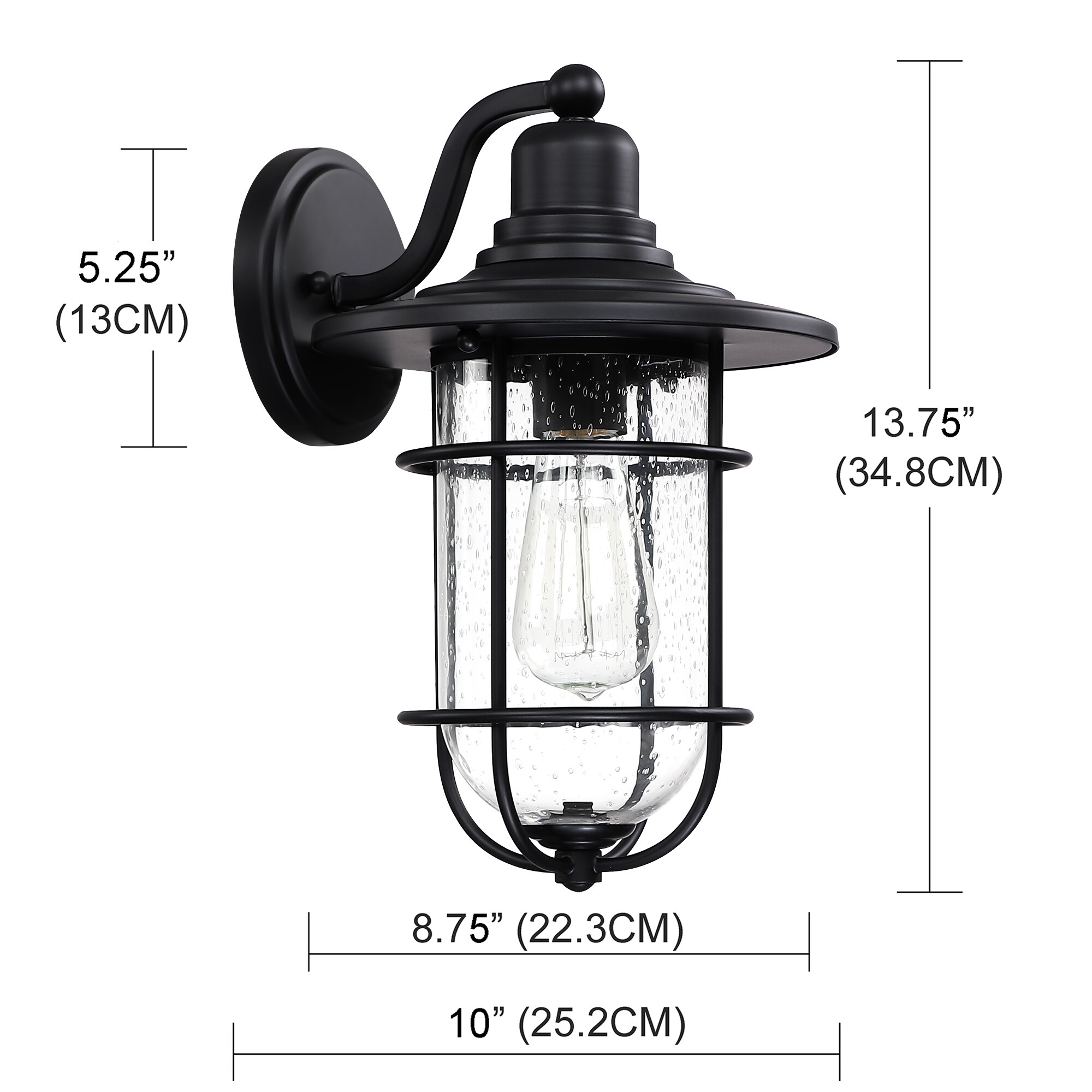 Hukoro 16.5-in Matte Black Modern/Contemporary Outdoor Light Post Lantern