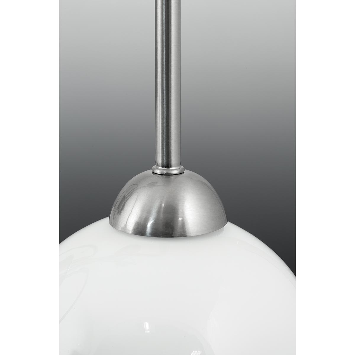 Brushed Nickel 9-Light Globe Chandelier with White Glass