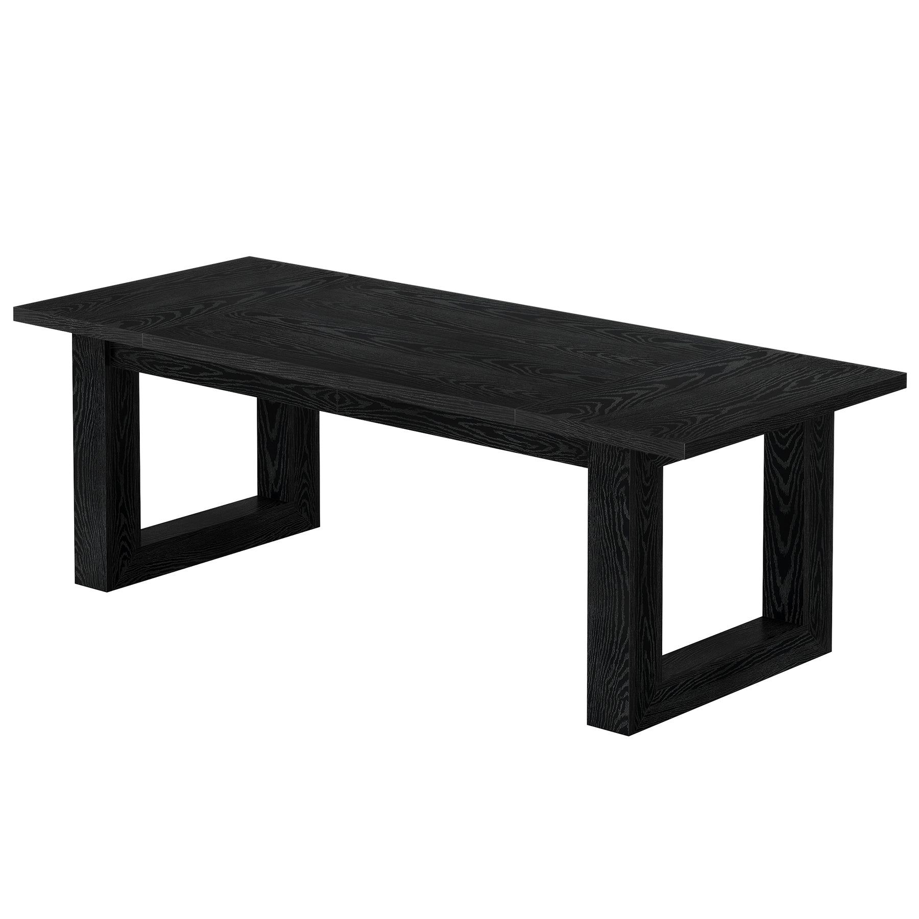 Slickblue Brown Rectangular Modern Fixed Engineered Wood Dining Table ...