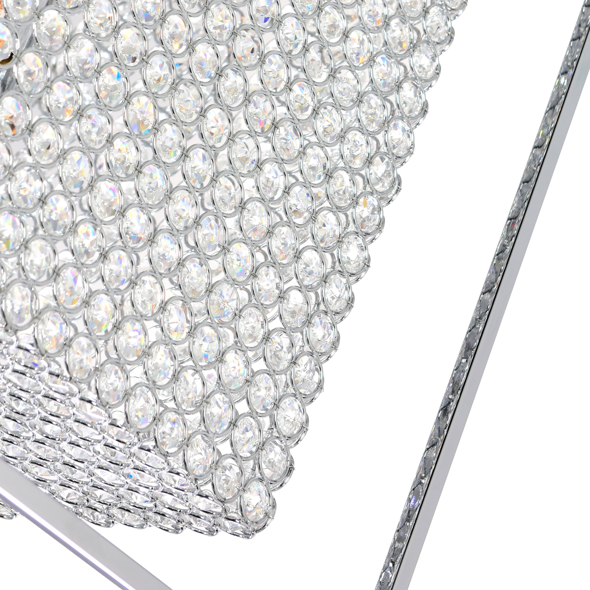 Cube 29" Chrome and Crystal 11-Light Chandelier