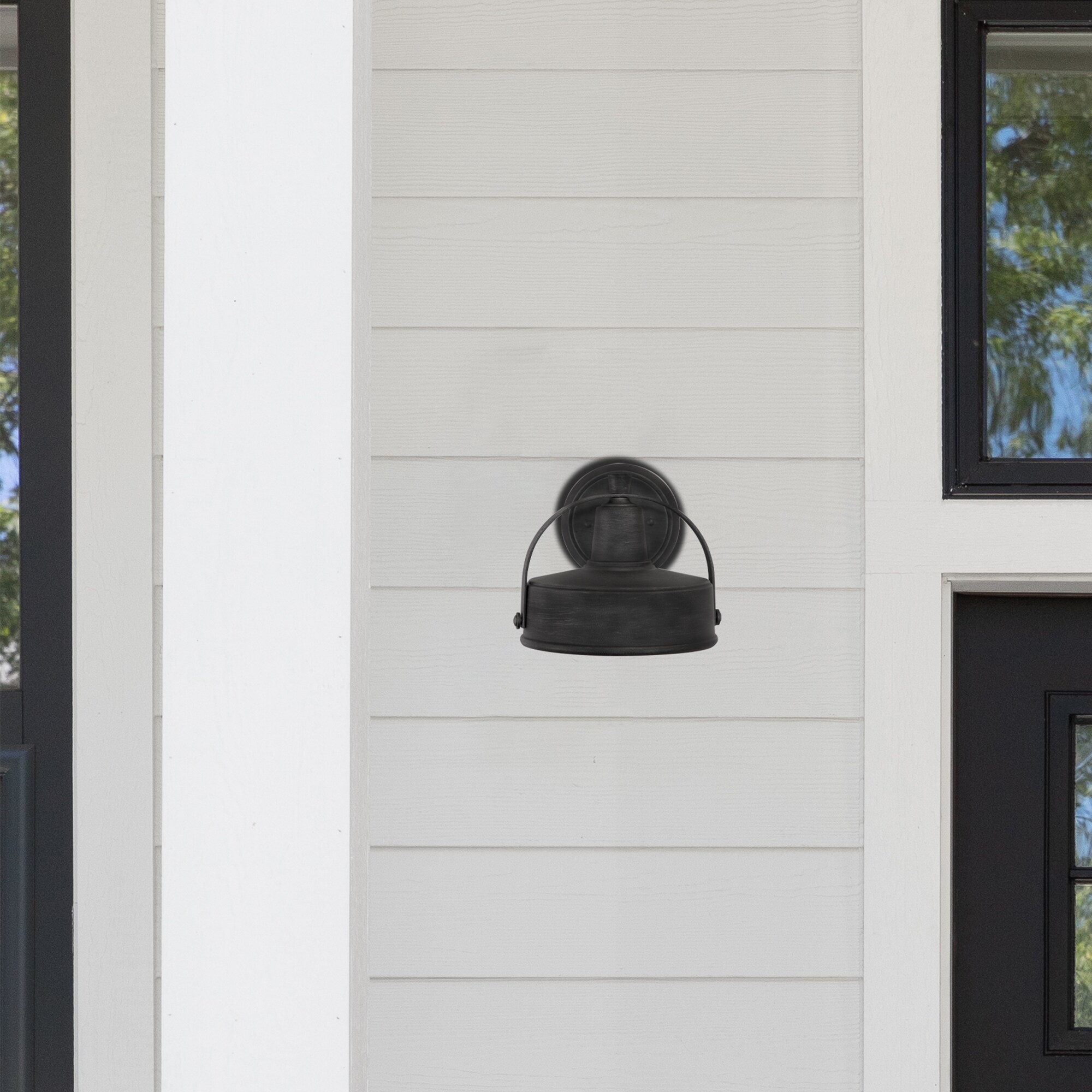 Designers Fountain 33131-WP Portland-DS 1 -Light 8.25-in H Gray Hardwired Dark Sky Outdoor Wall Light